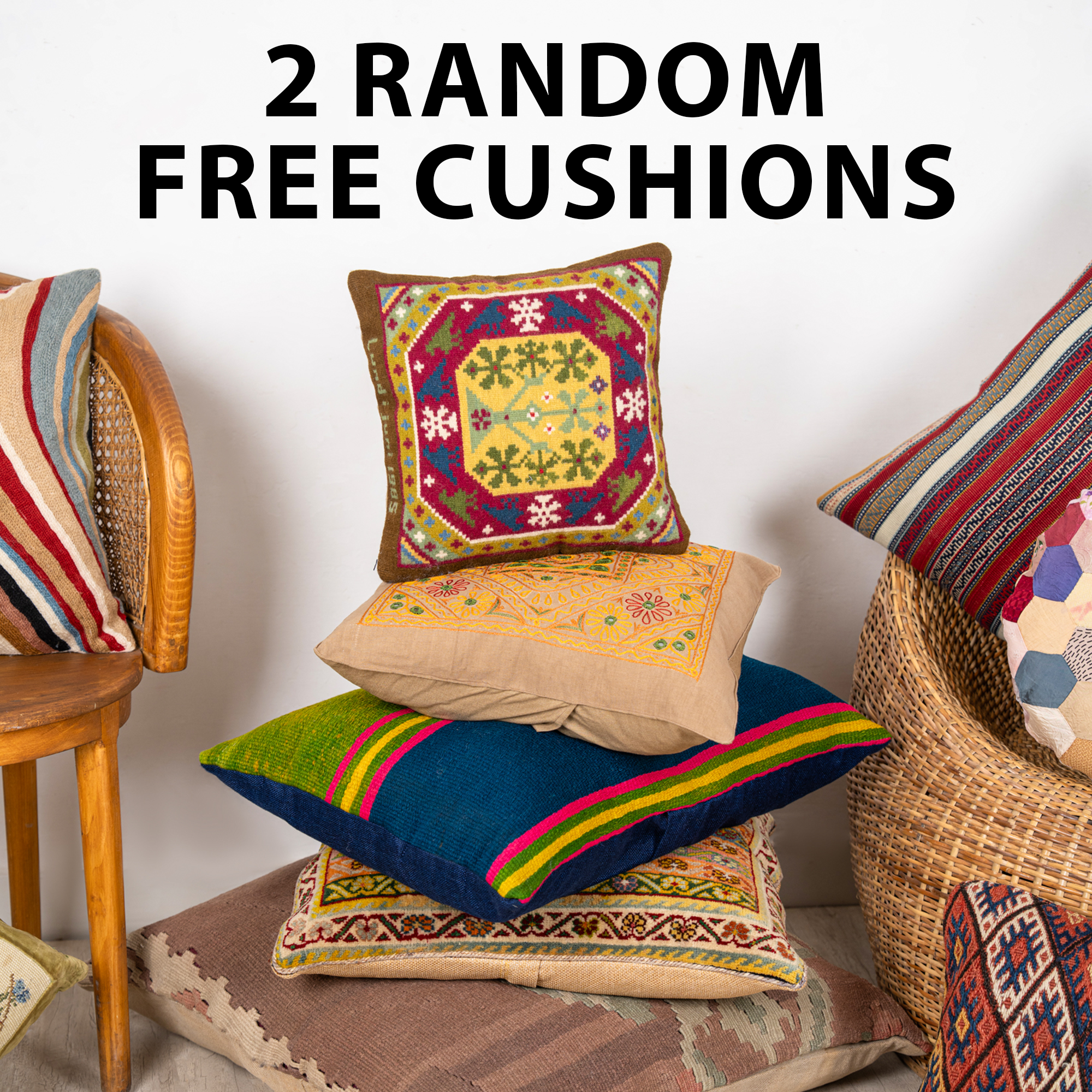 2 Random Free Cushions on orders over $500 - Flash Gift