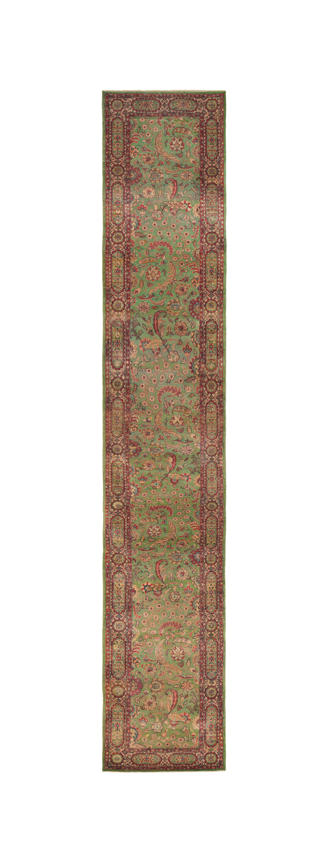 Antique Indian Agra Hallway Rug 20'9" x 3'6"