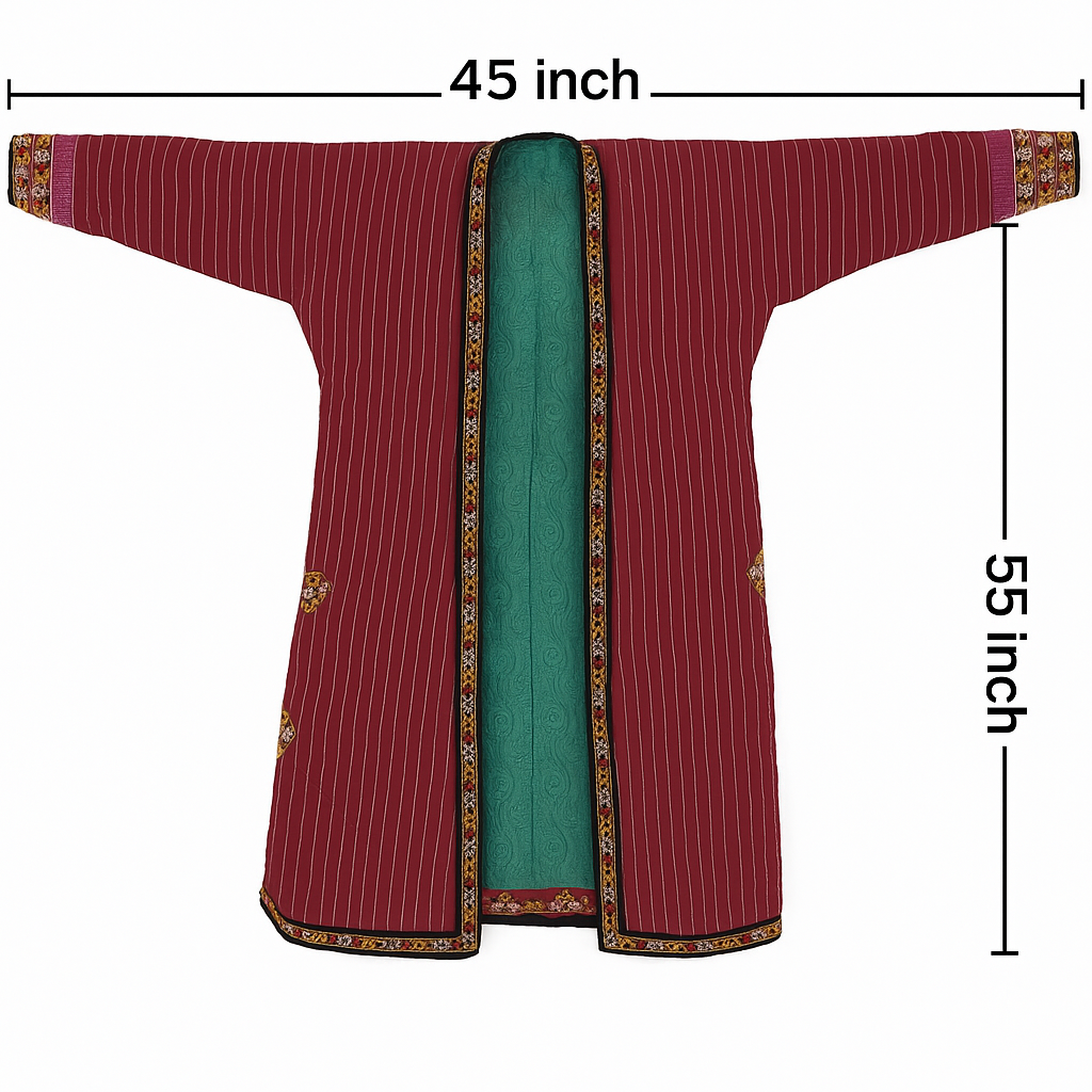 Vintage Turkmen Silk Embroidered Coat