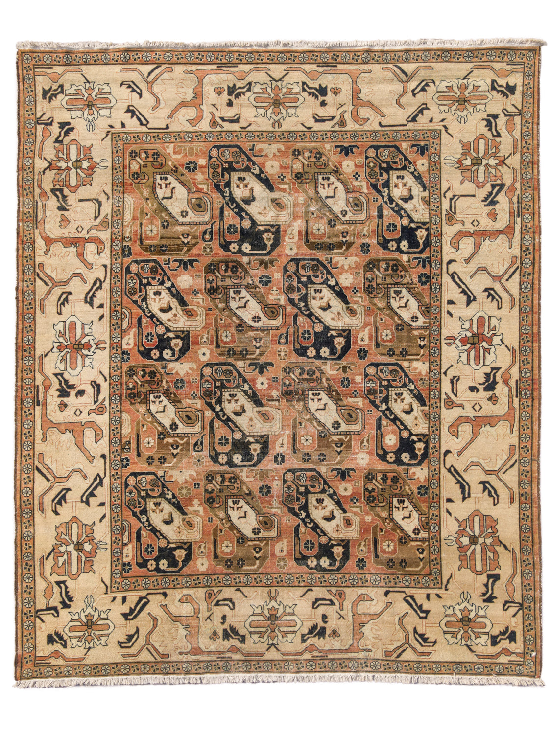 Modern Afghan Boteh Rug 10'10" x 9'2"