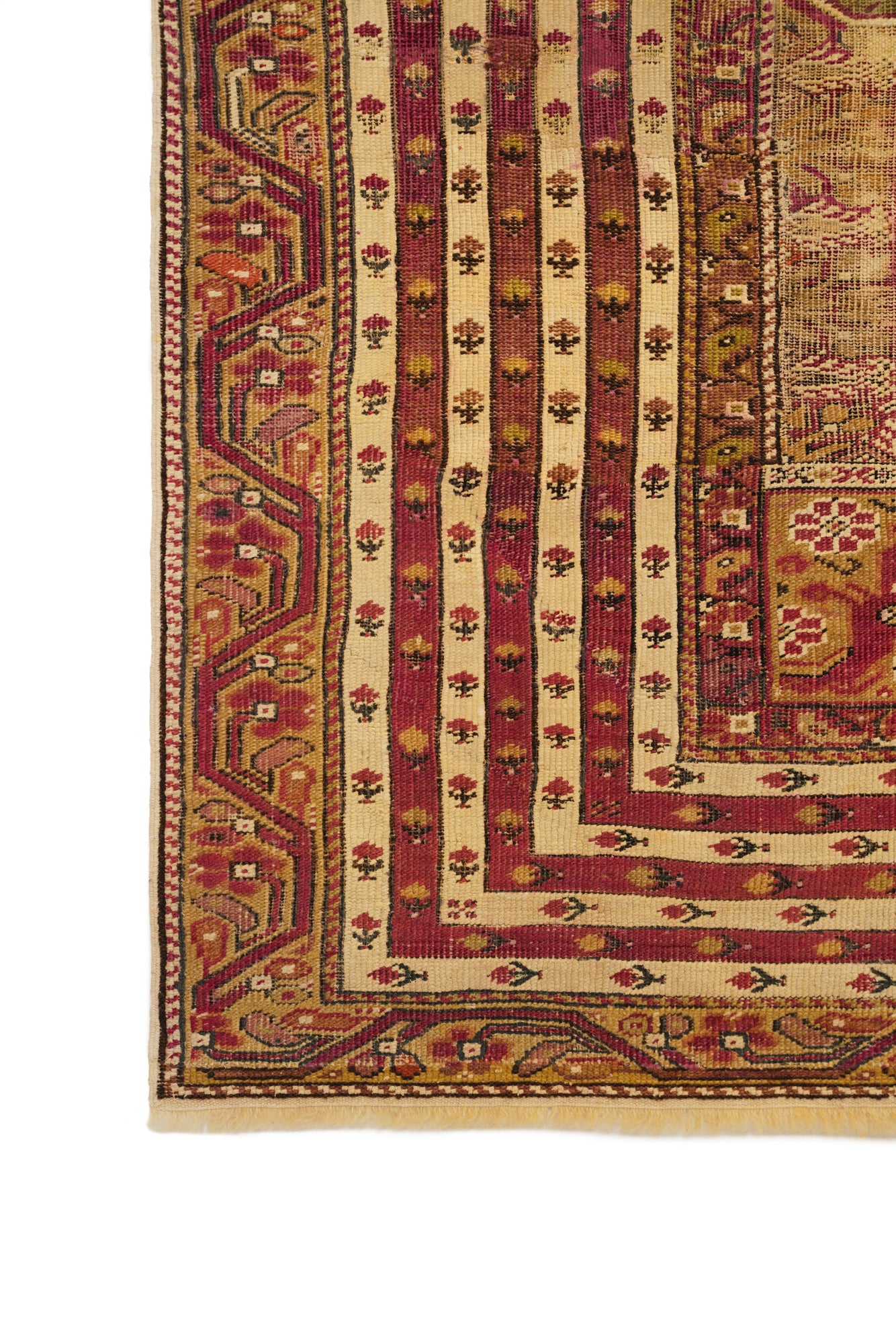 Antique Anatolian Ghiordes Rug 6'6" x 3'9"