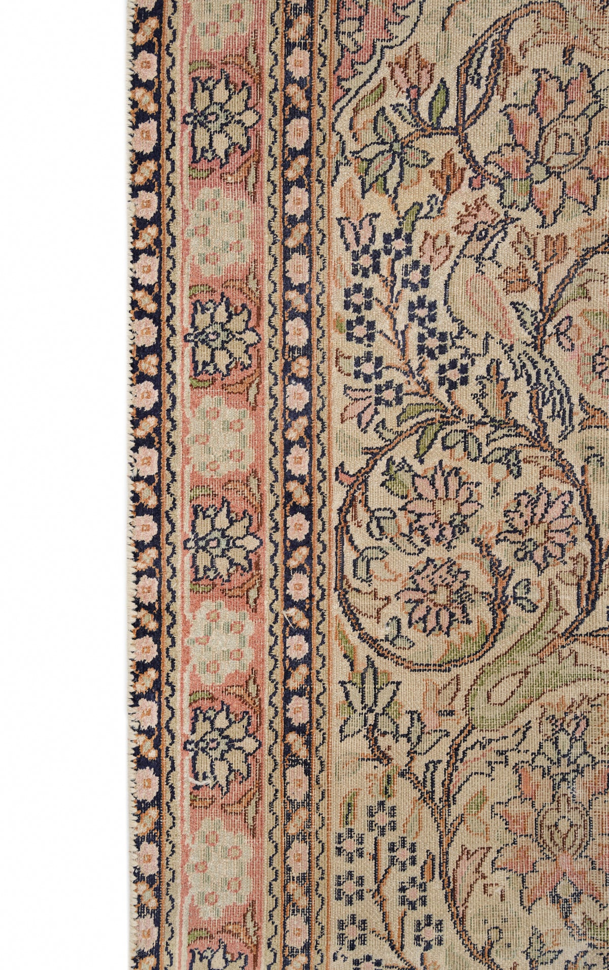 Vintage Kashmiri Silk Rug 5'2" x 2'2"