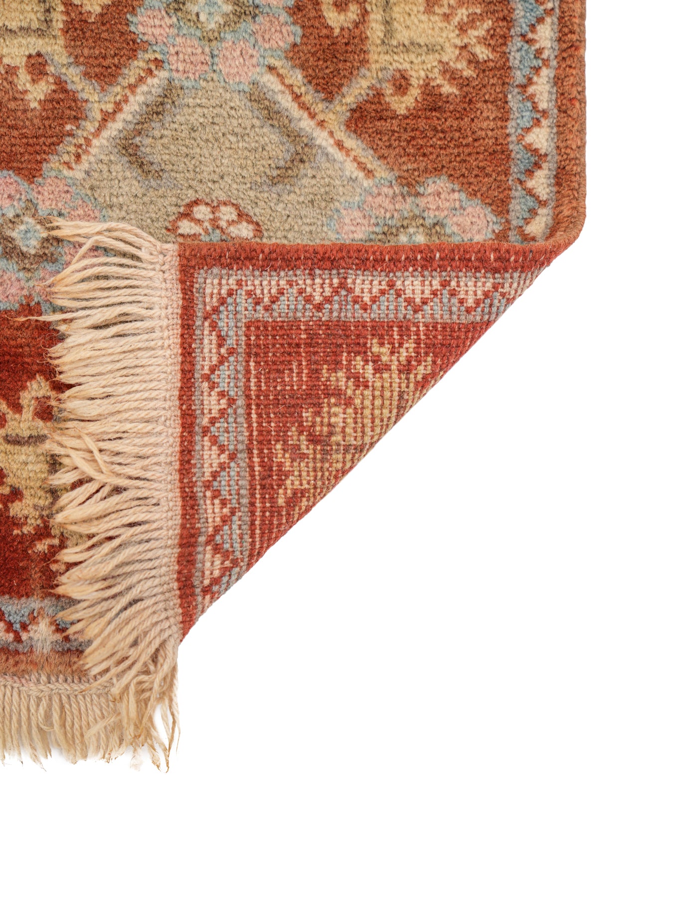 Vintage Turkish Table Rug Pair 15" x 14" & 14" x 14"