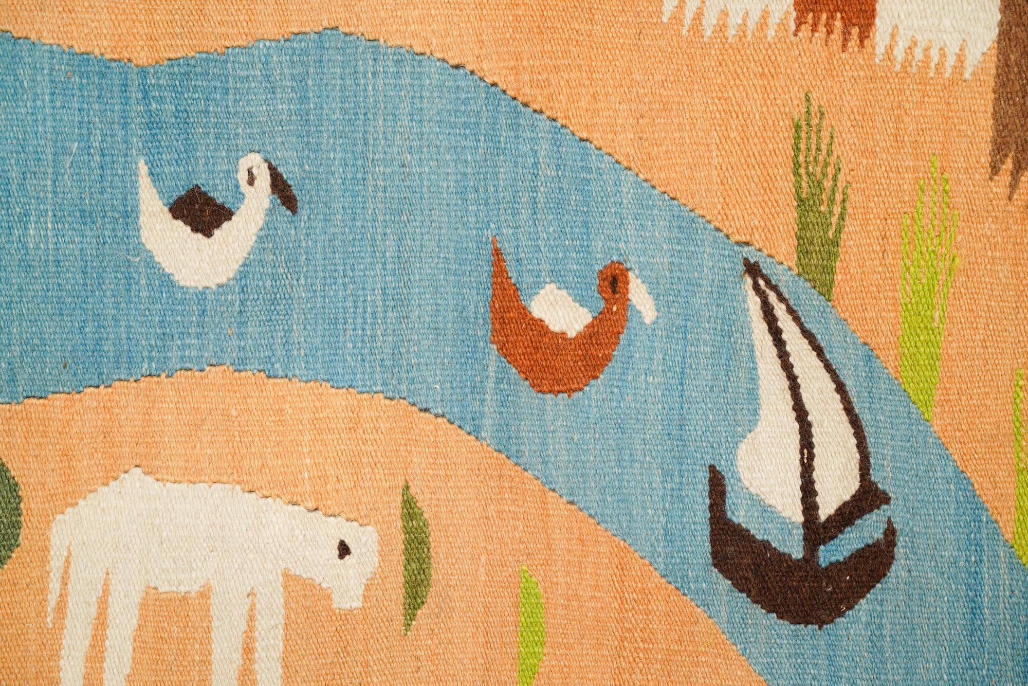 Vintage Egyptian Folk Kilim 4'10" x 3'4"