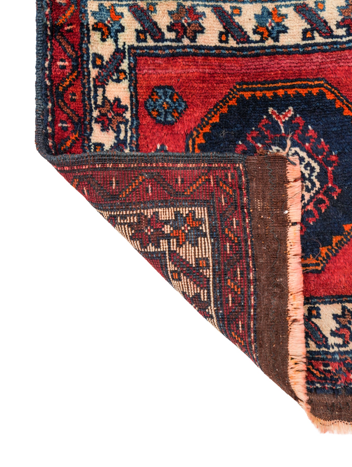 Vintage Turkish Ezine Bergama table Rug pair 17" x 15" each
