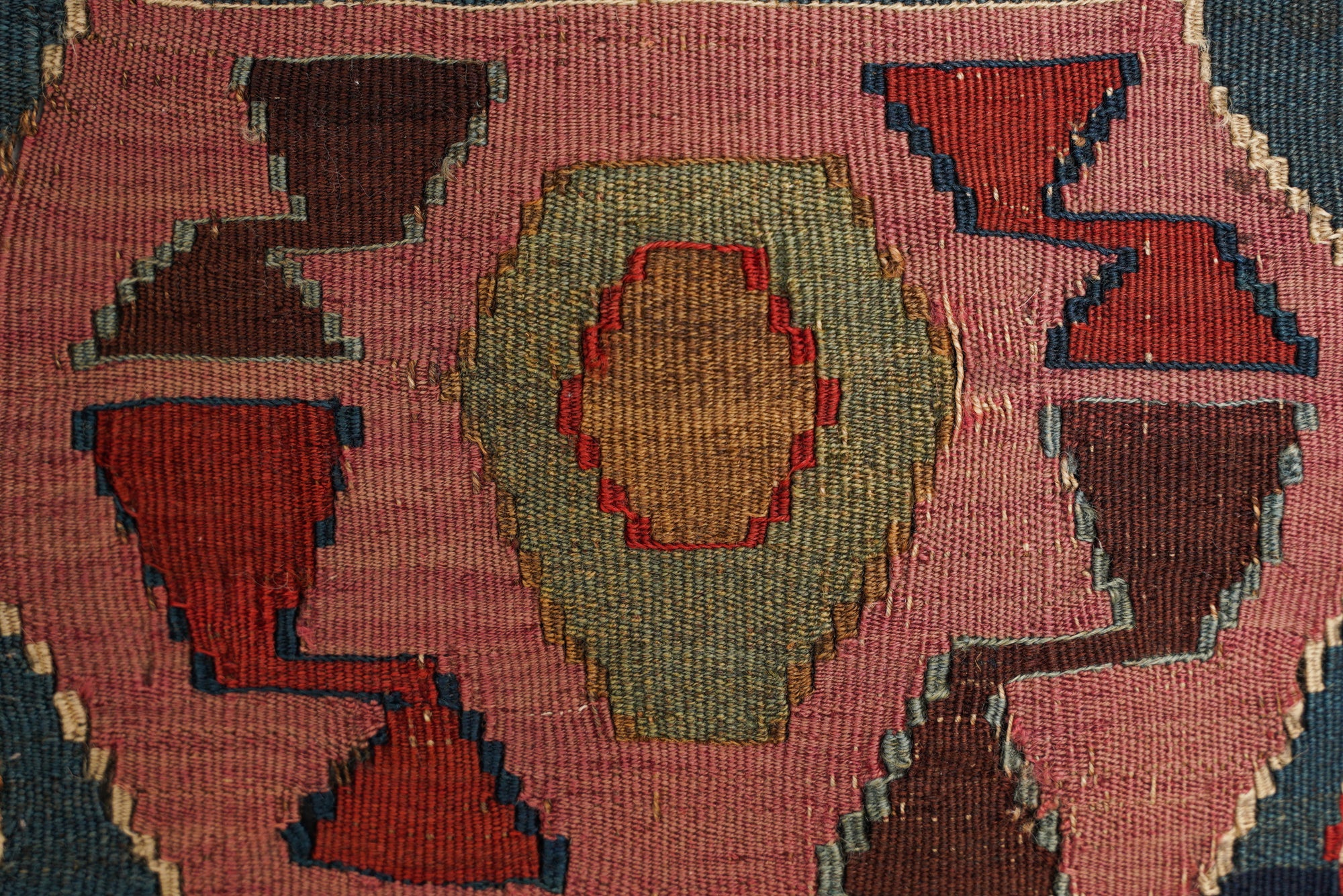 Antique South East Caucasian Kilim panel 3'8" x 3'3"