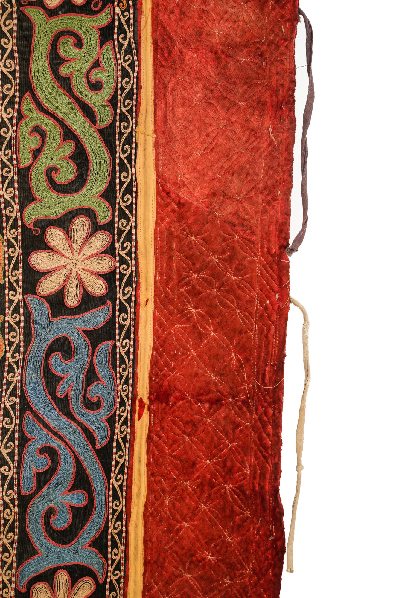 VINTAGE KAZAKHSTANI TUSH KYIZ EMBROIDERY 6'4" x 3'6"