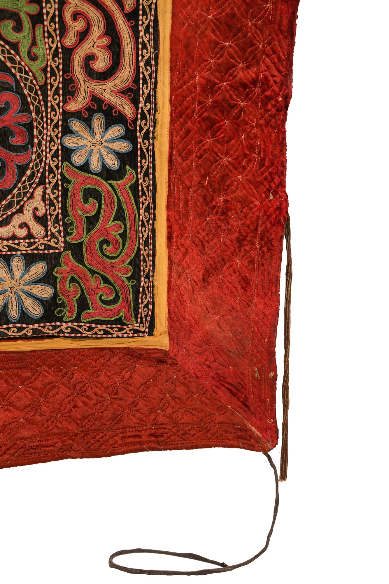 VINTAGE KAZAKHSTANI TUSH KYIZ EMBROIDERY 6'4" x 3'6"