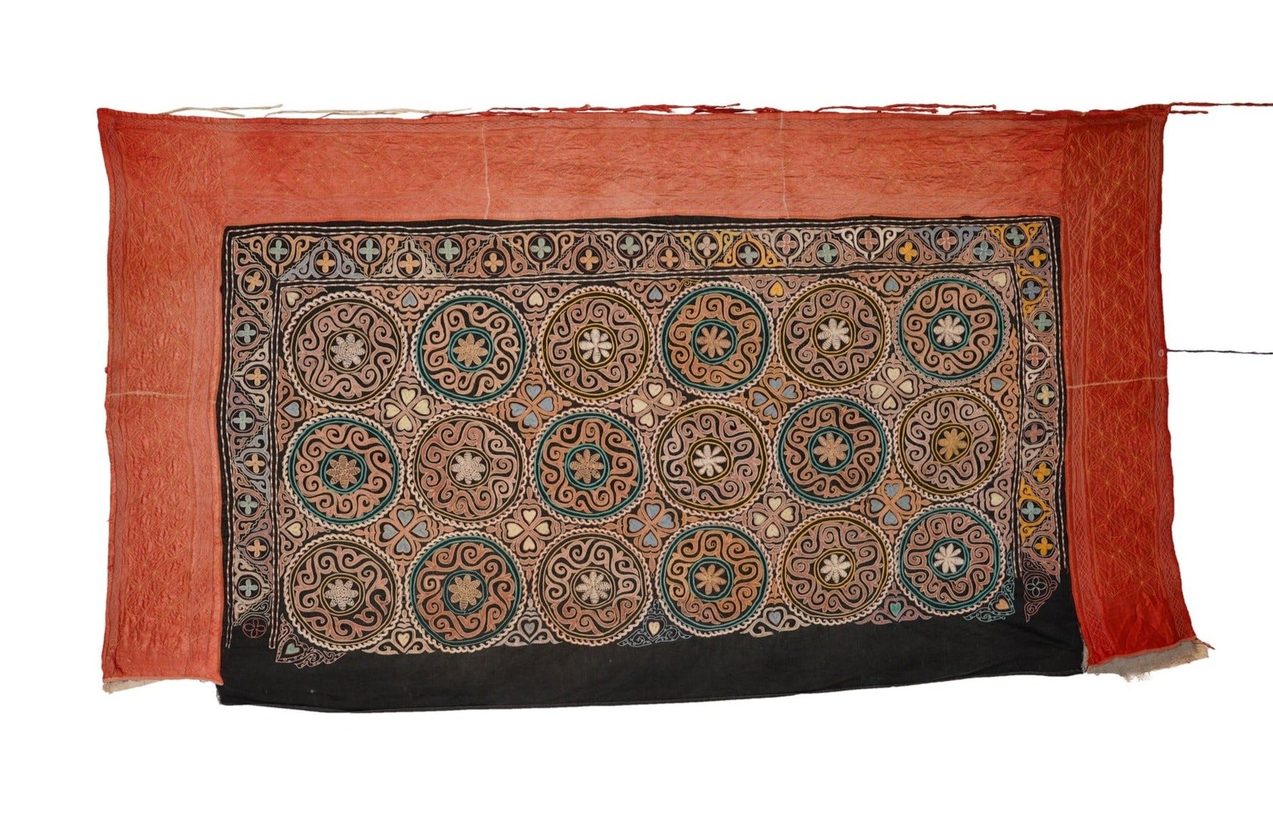 Vintage Kazakhstani Tush KYIZ EMBROIDERY 7'5" x 4'1"