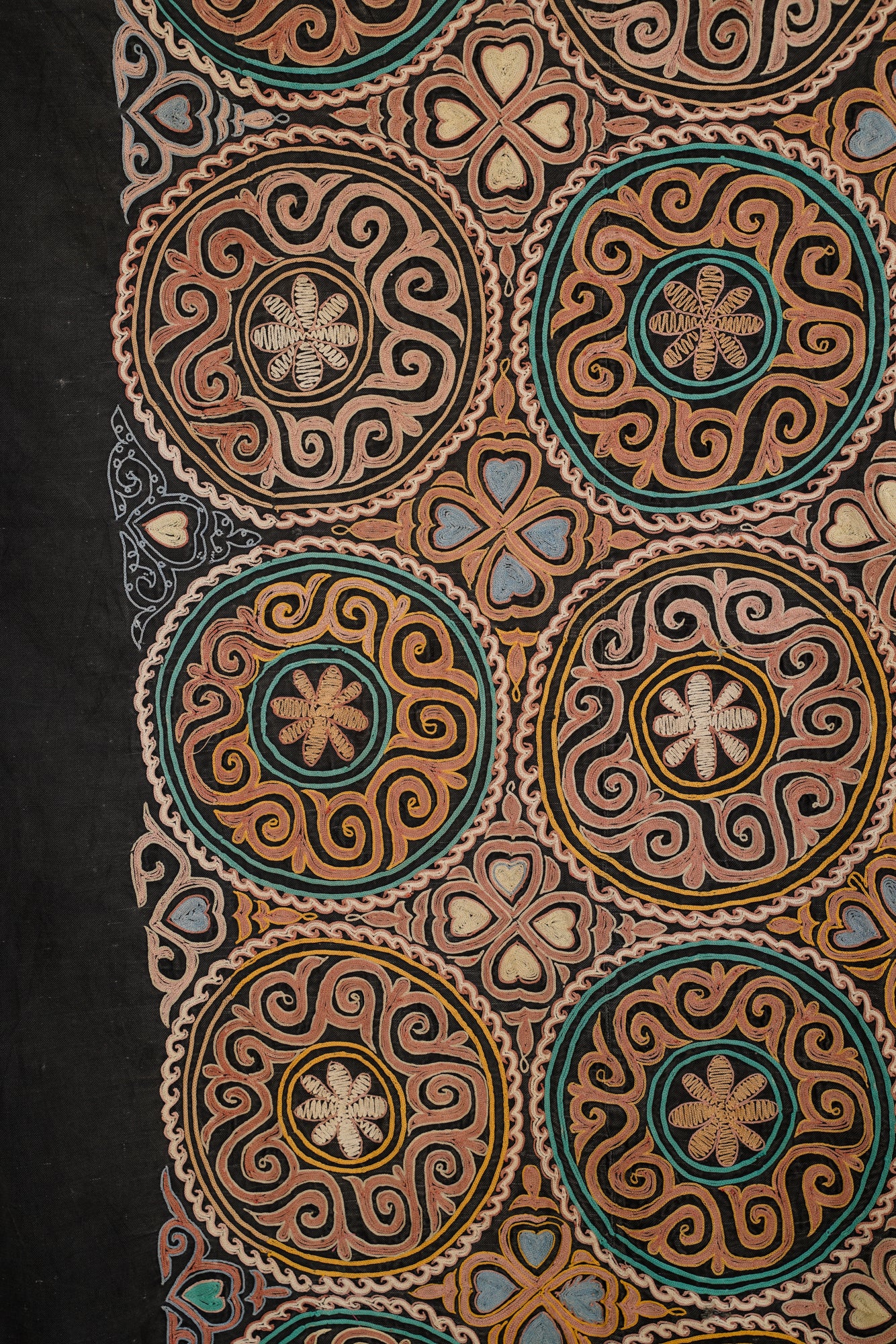 Vintage Kazakhstani Tush KYIZ EMBROIDERY 7'5" x 4'1"