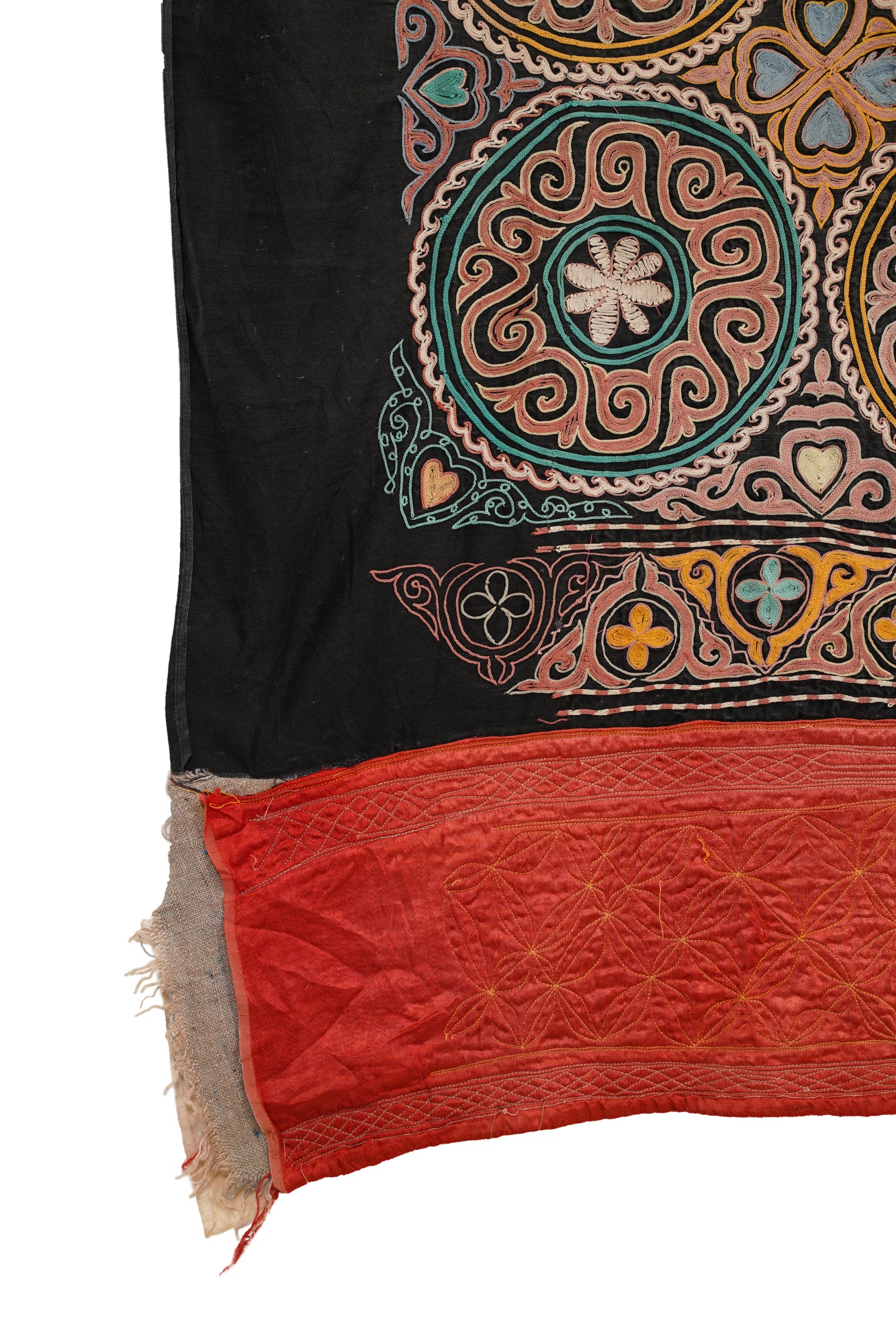 Vintage Kazakhstani Tush KYIZ EMBROIDERY 7'5" x 4'1"