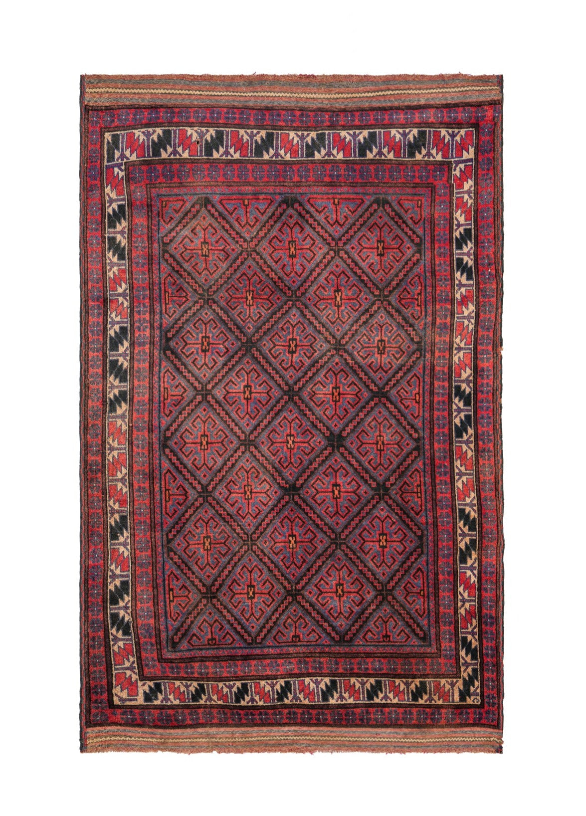 Vintage tribal Turkmen Rug 7'2" x 5'