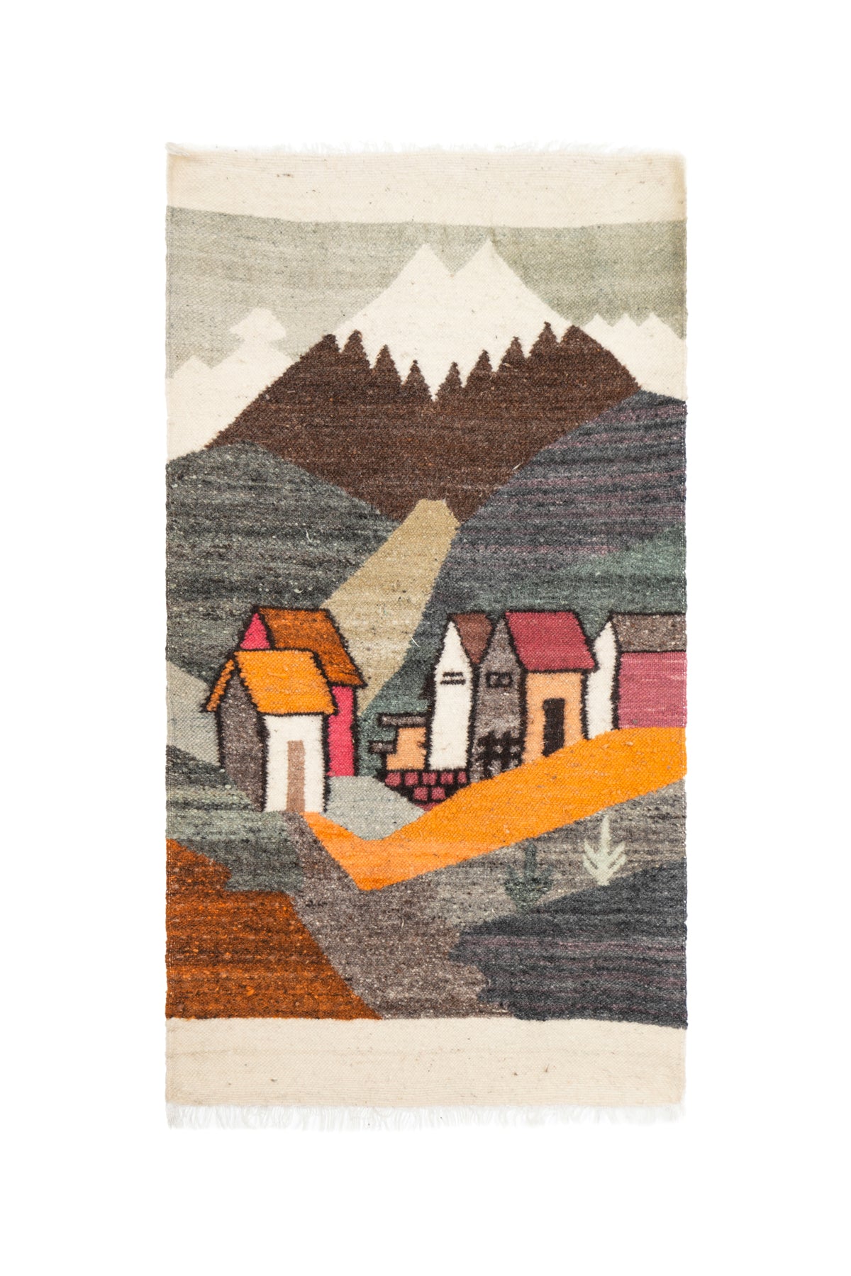 Vintage Ecuadorian landscape tapestry 3'3" x 1'10"