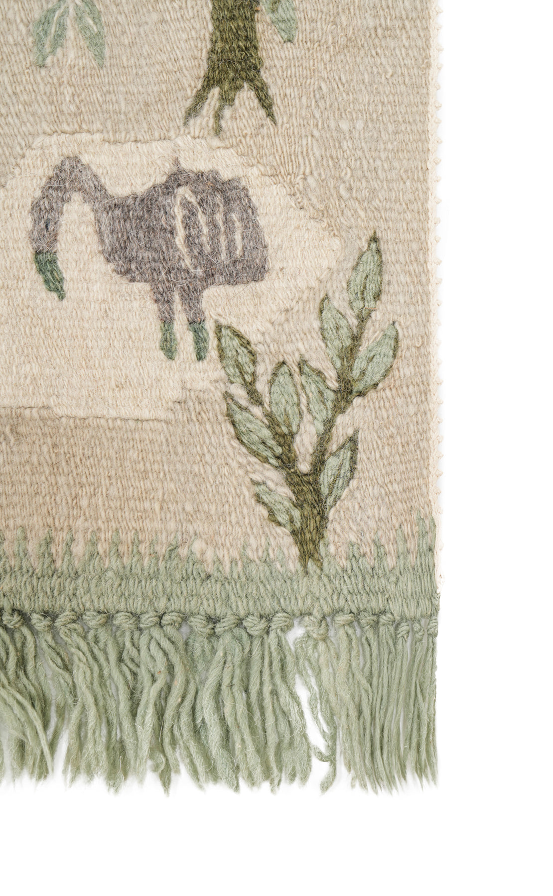 Vintage Swedish Natural Tapestry 1'7" x 1'2"
