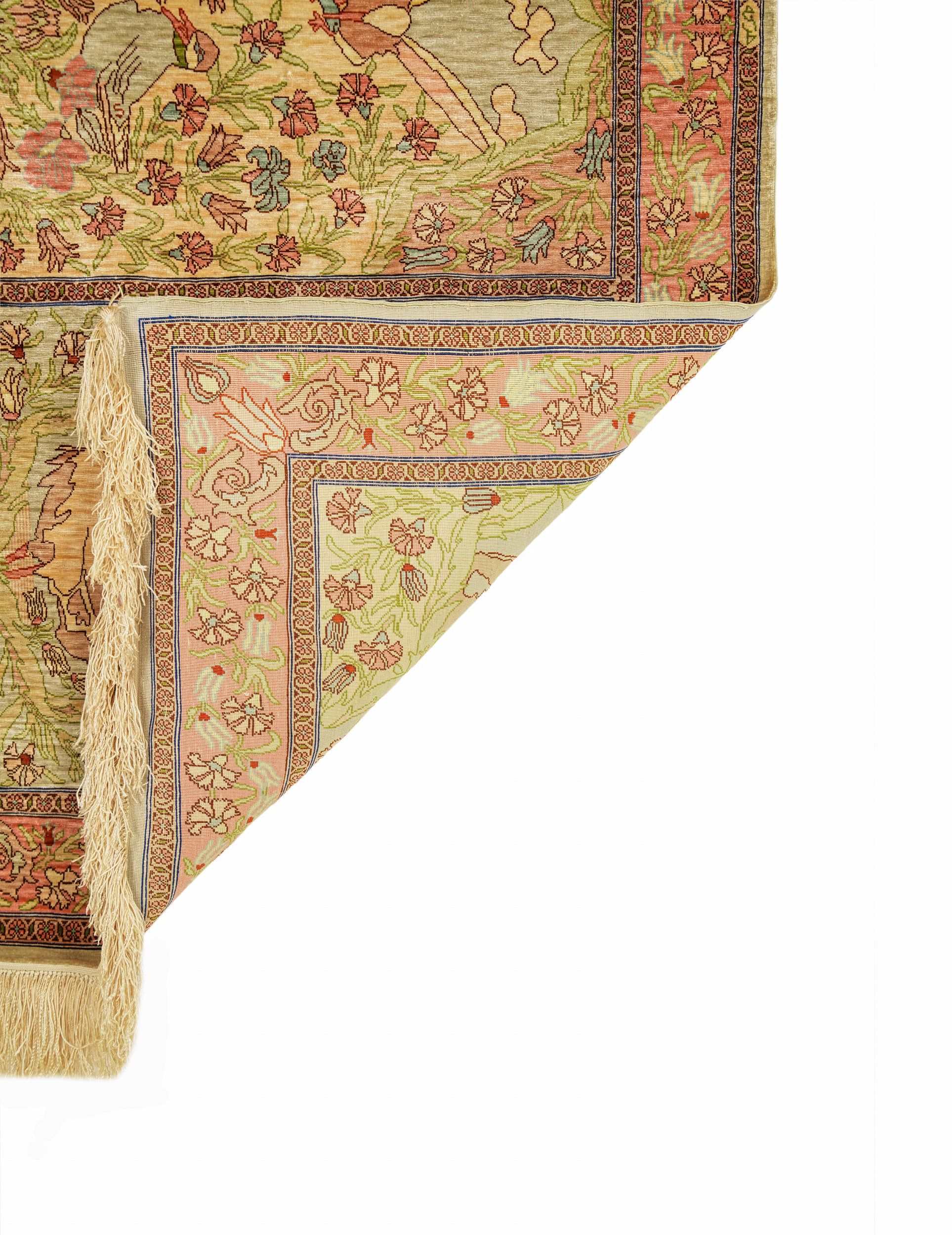 Vintage Turkish Silk Hereke Rug 4'1" x 2'1"