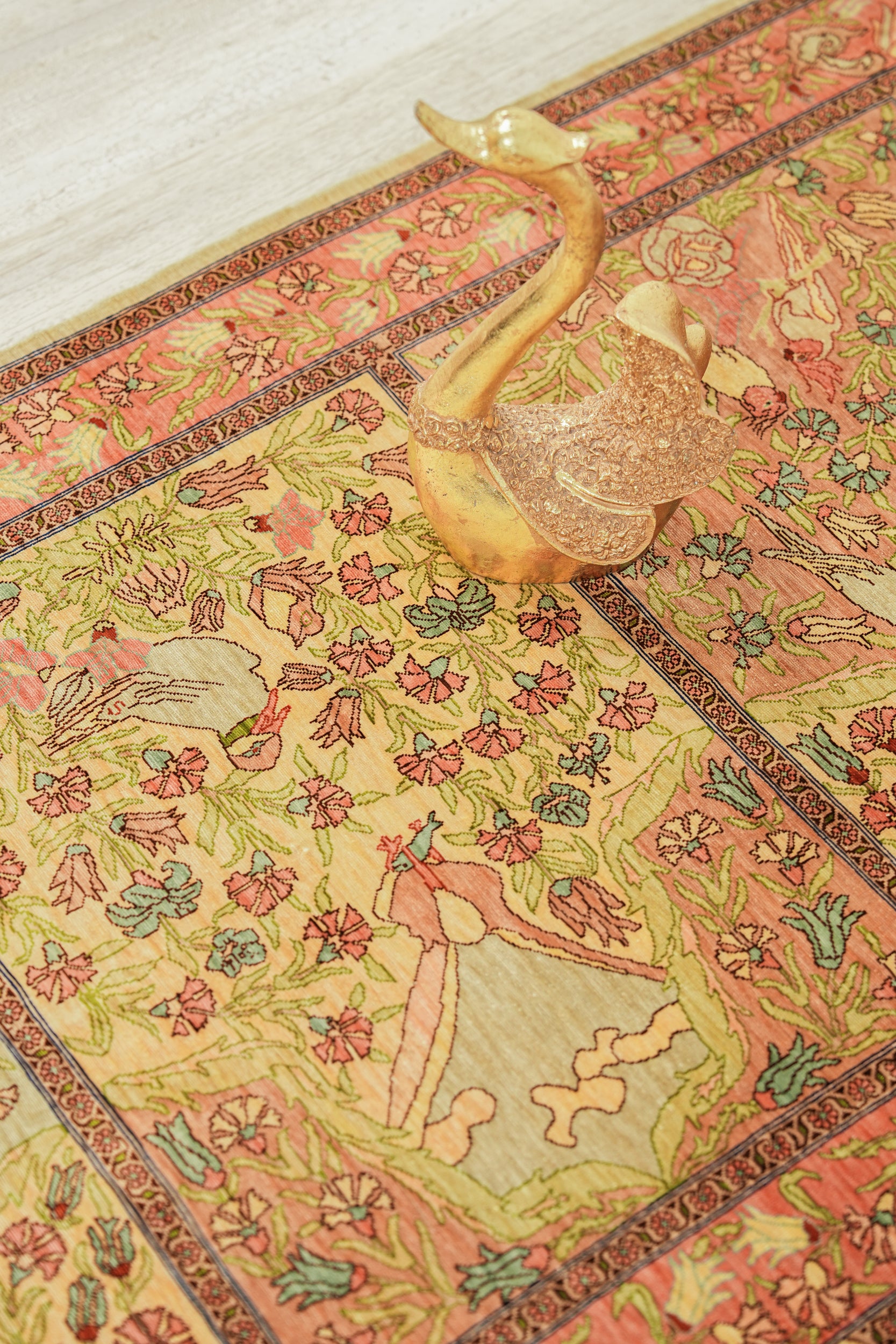Vintage Turkish Silk Hereke Rug 4'1" x 2'1"
