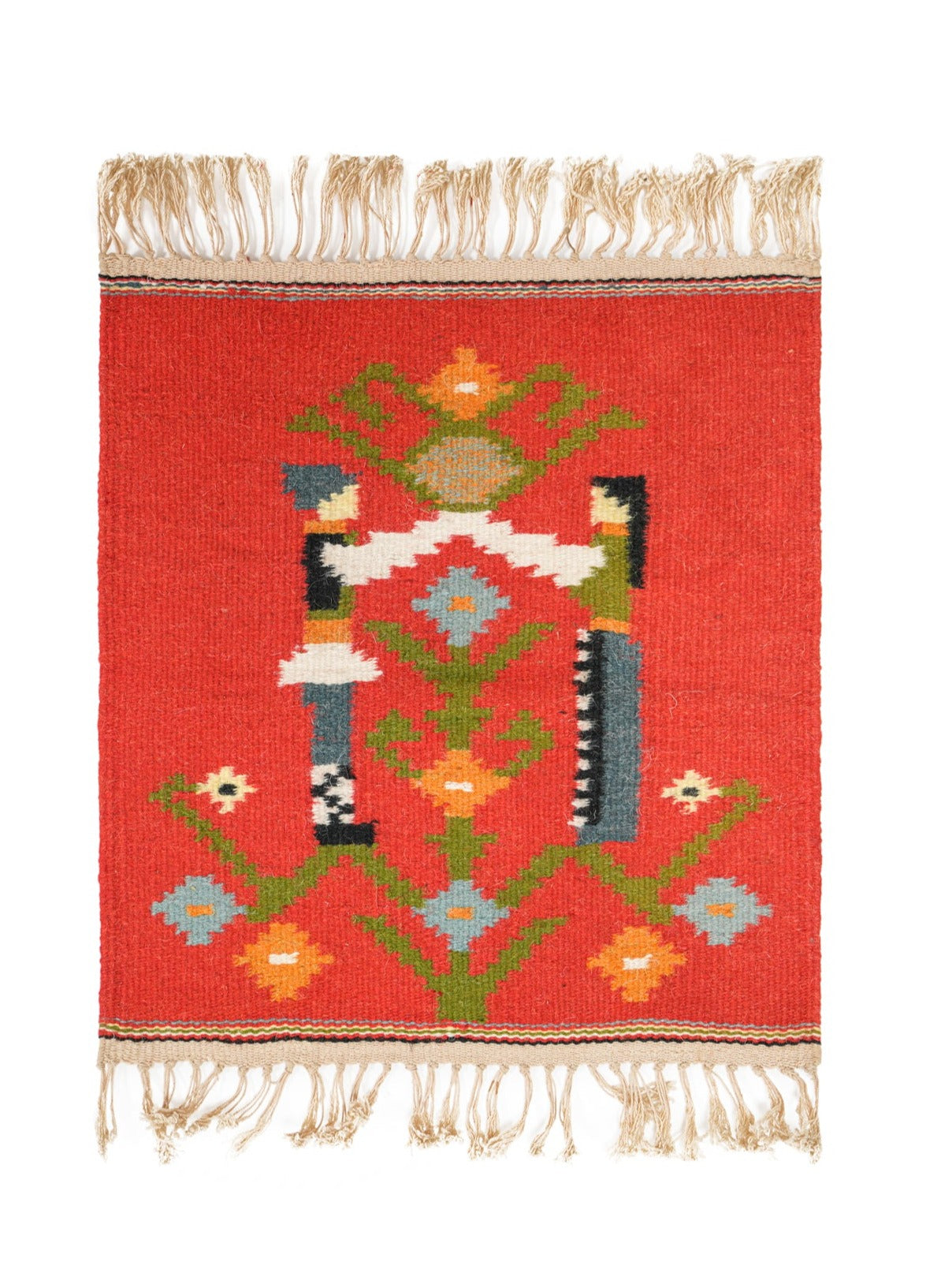 Vintage Polish folk Kilim 1'4" x 1'2"
