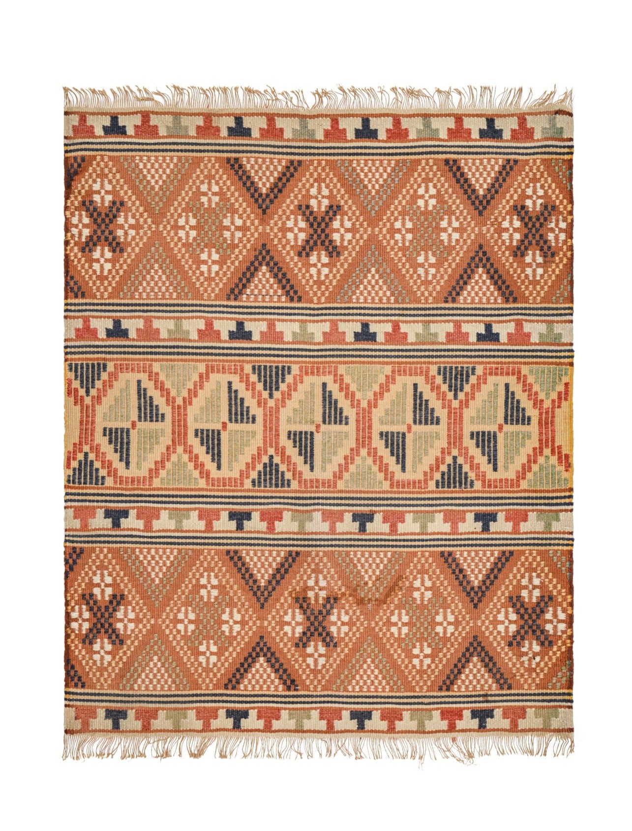 Vintage Scandinavian Folk Textile 2'1" x 1'8"