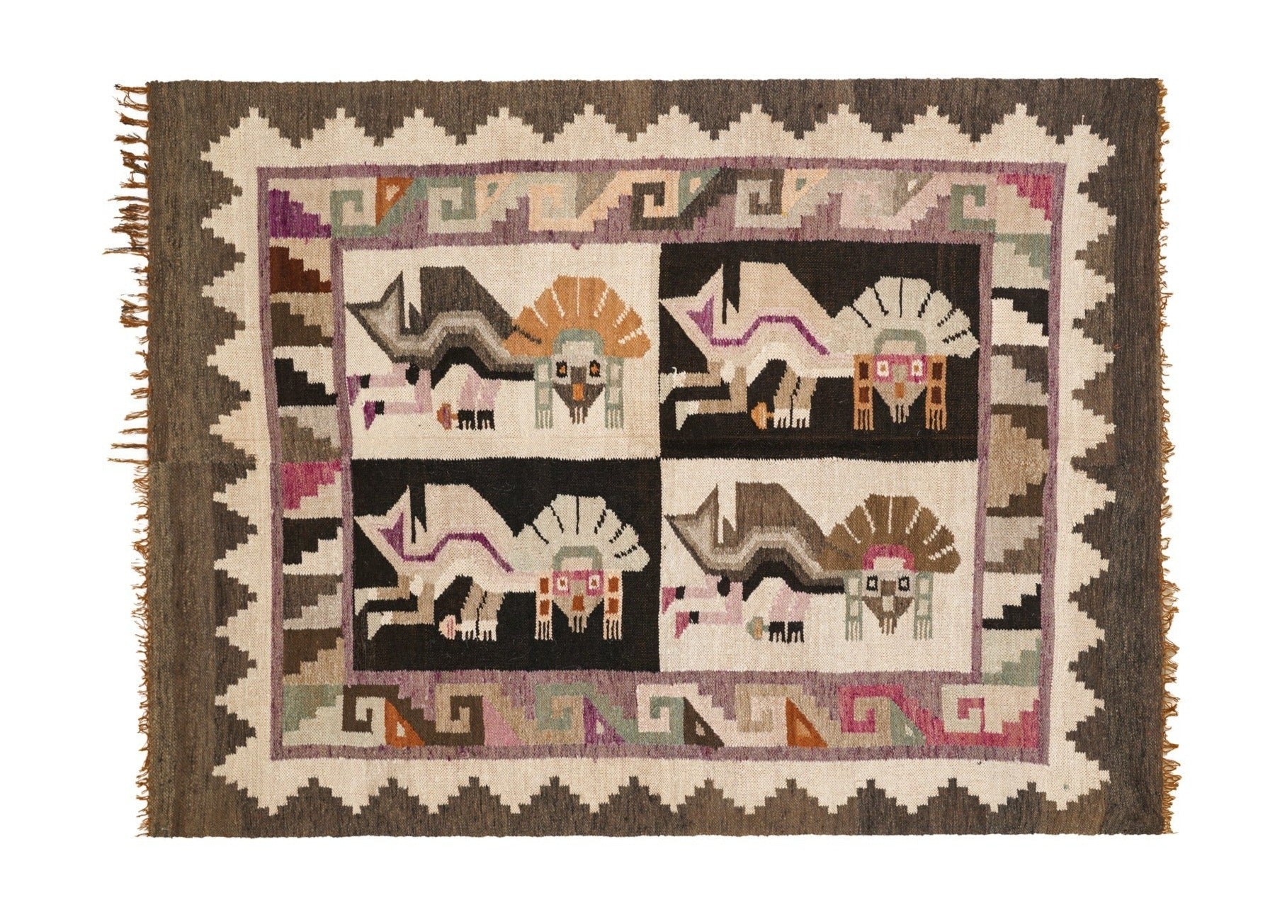 Vintage Peruvian Kilim 4'9" x 3'8"