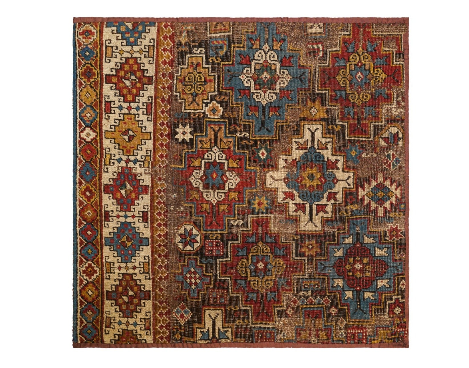 Antique Turkish Konya Rug 2'4" x 2'2" (Fragment)