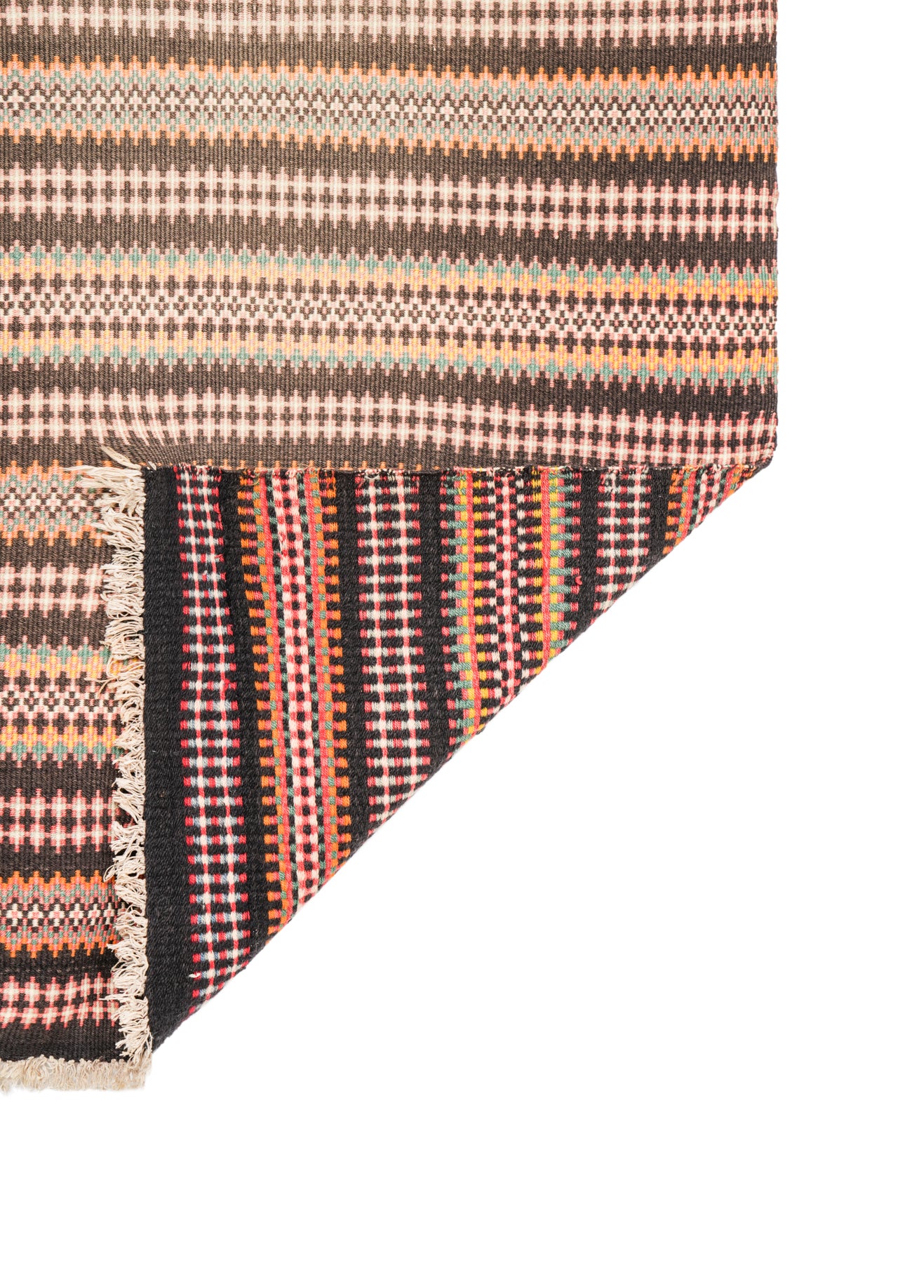 Vintage Scandinavian Bound weave Krokbragd kilim 7'8" x 3'3"