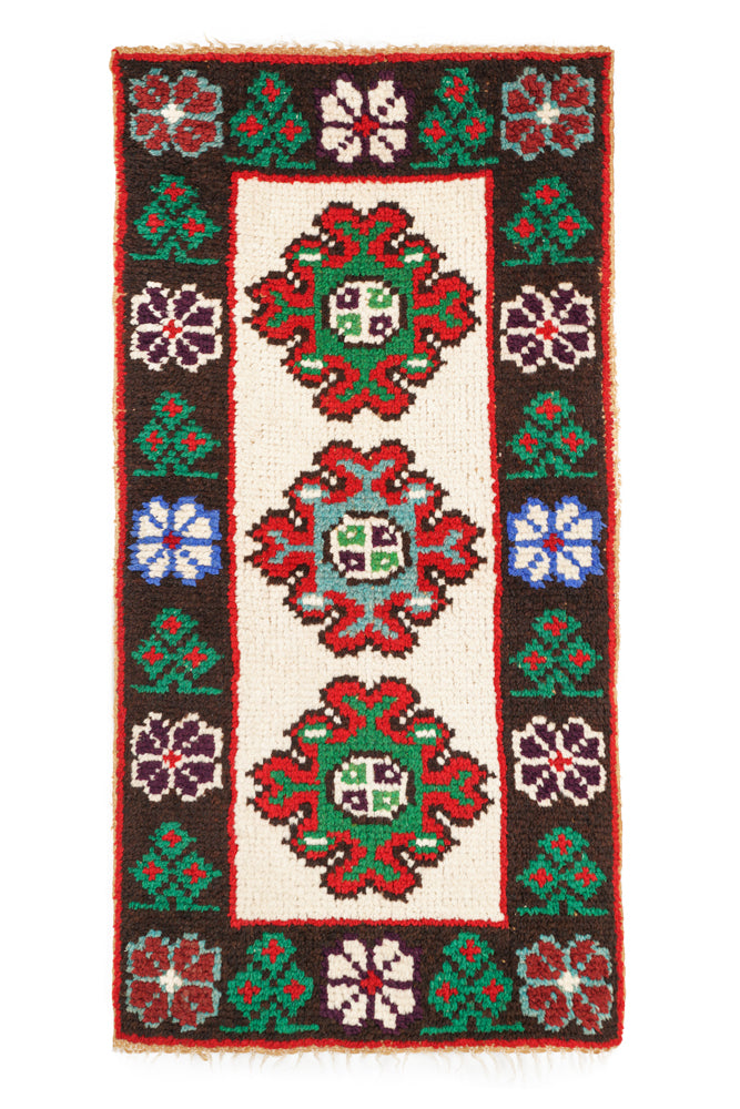 Vintage Turkish Tribal Rug 4'2" x 2'2"