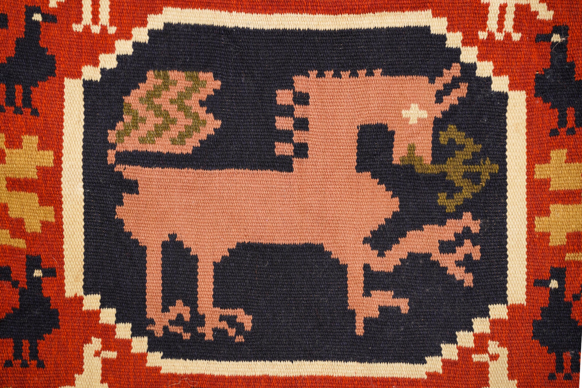 Vintage Swedish Rollakan Tapestry 2'4" x 1'9" (backahast)