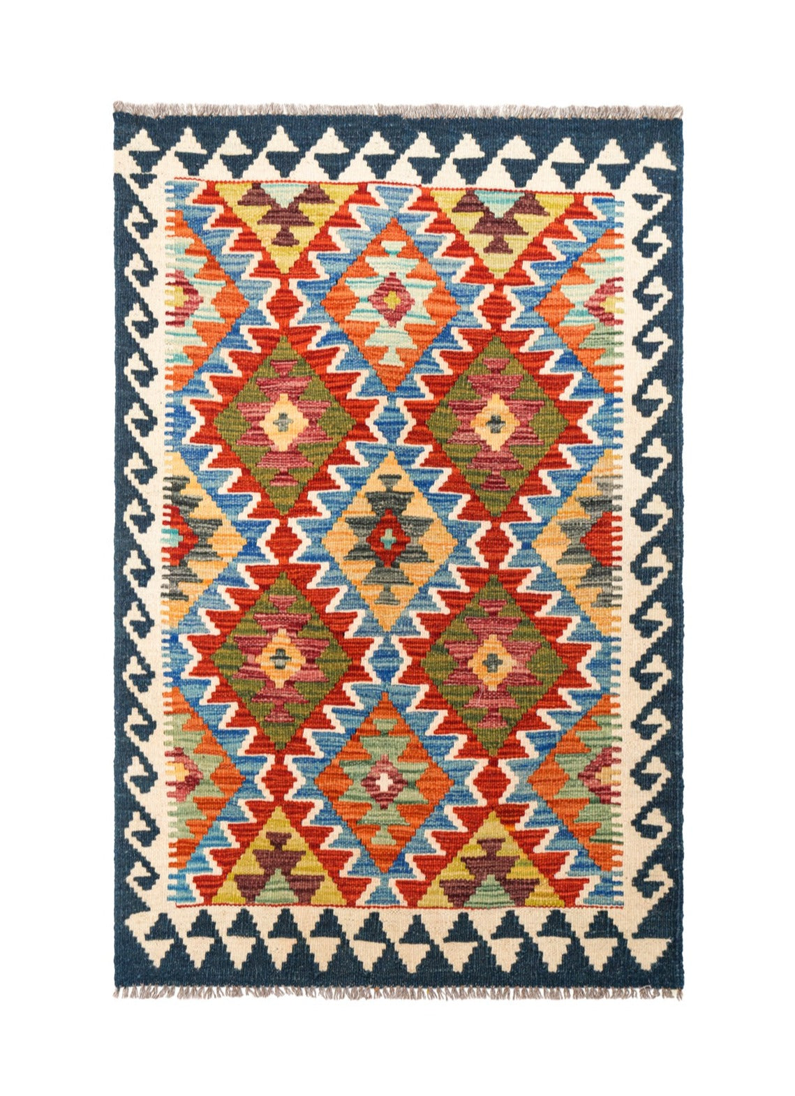 Afghan Hodrang Kilimお値下げ中！ Modern Afghan Kazak Kilim 4'2