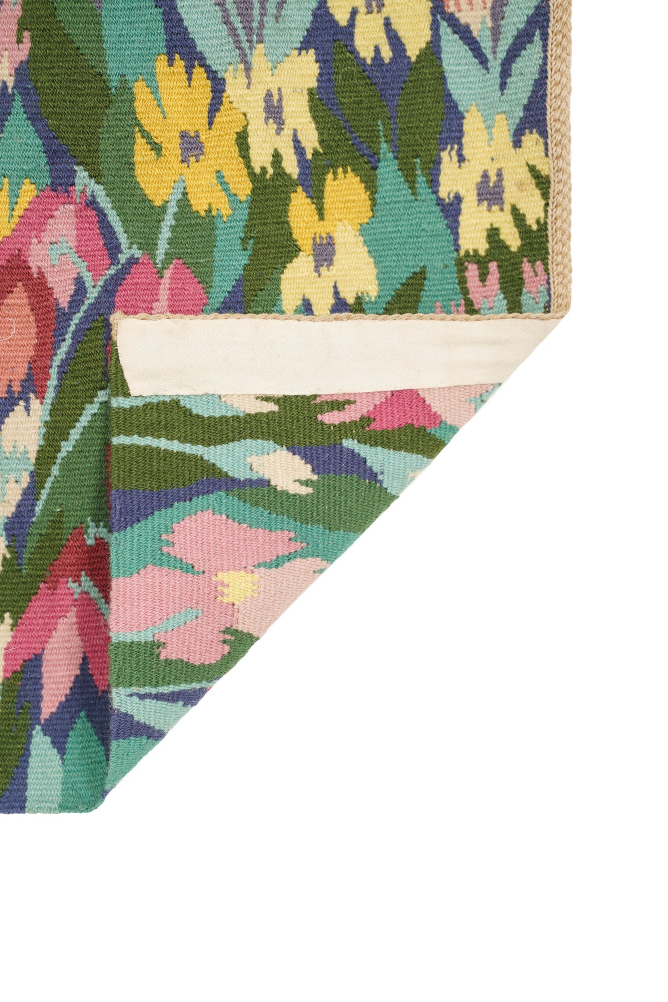 Vintage Floral Scandinavian Tapestry 1'9" x 2'