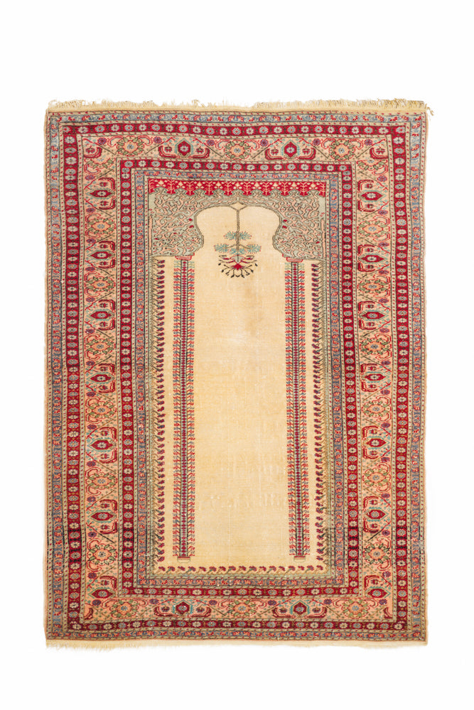 Antique Turkish Bandirma Prayer Rug 5'7" x 4'