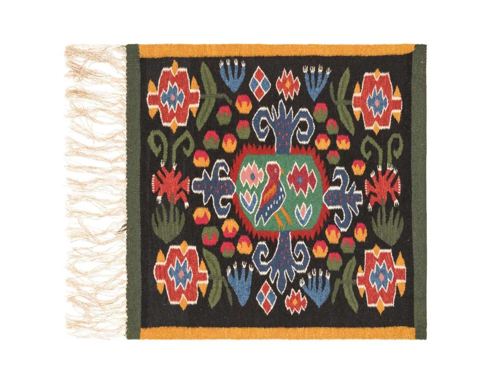 Vintage Swedish Folk Tapesrty 1'9" x 1'9"