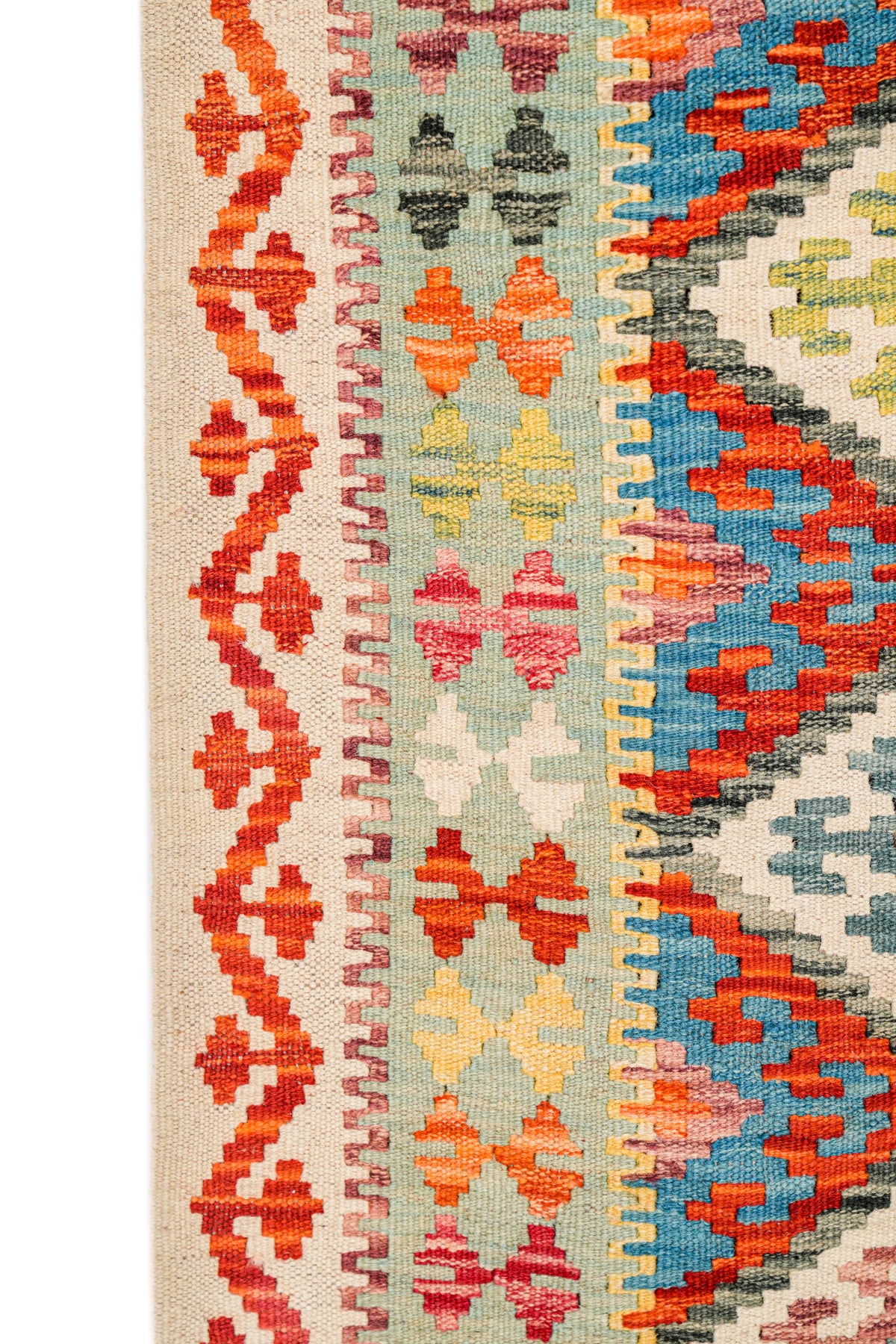 Modern Afghan Kazak hallway kilim 6'8" x 2'5"