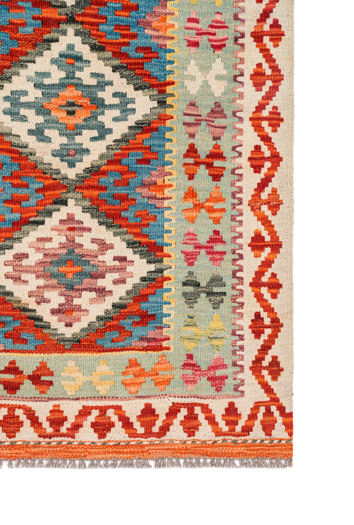 Modern Afghan Kazak hallway kilim 6'8" x 2'5"