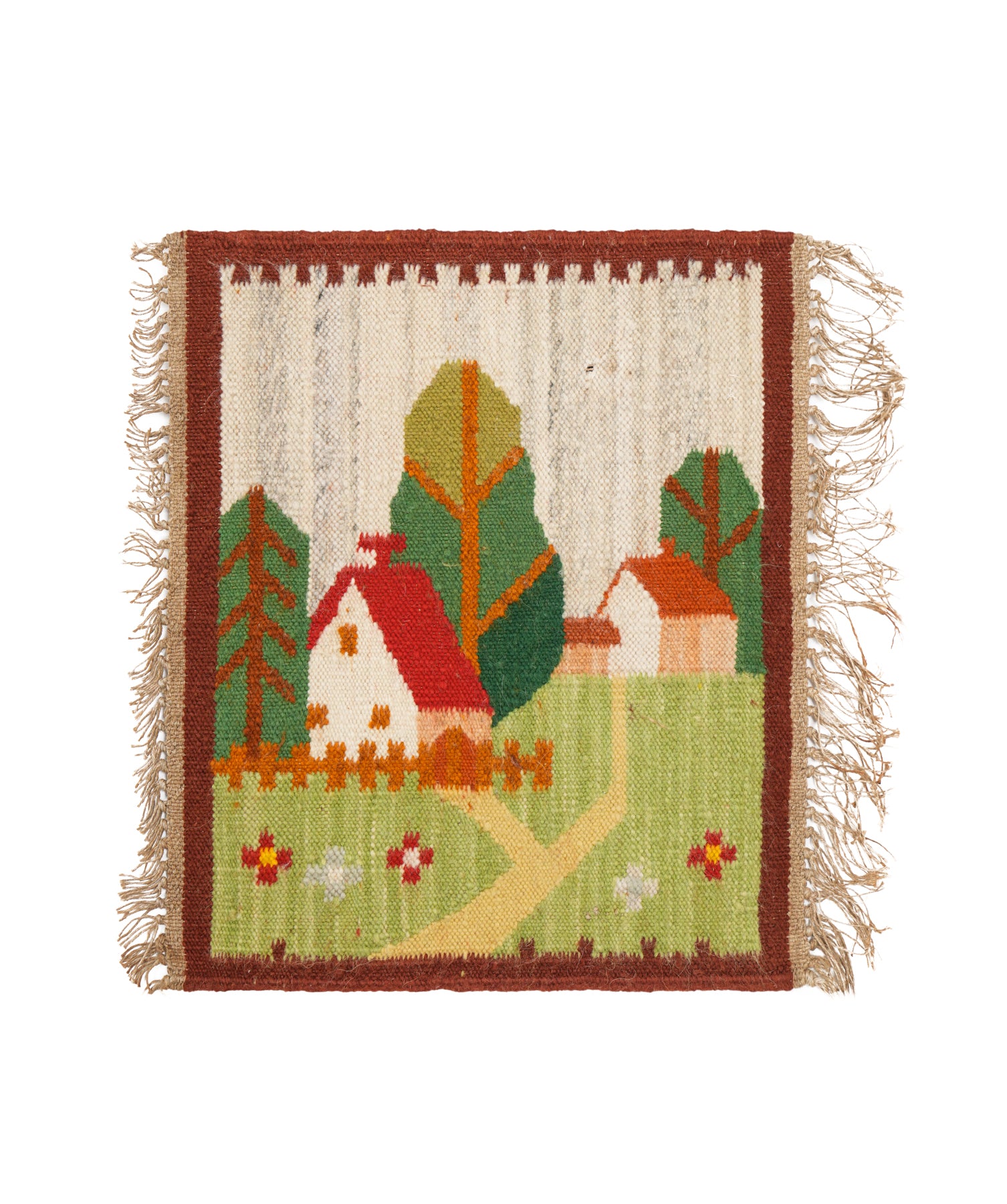 VINTAGE POLISH landscape TAPESTRY 1'8" x 1'6"