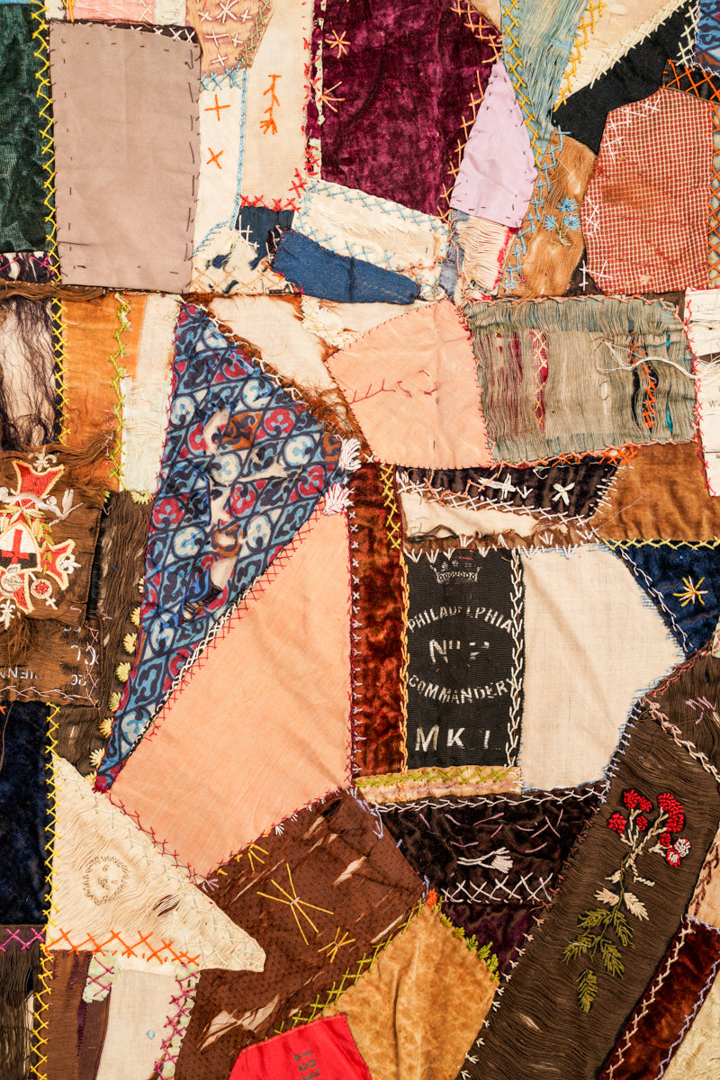 Antique American Crazy Quilt 6' x 4'8"