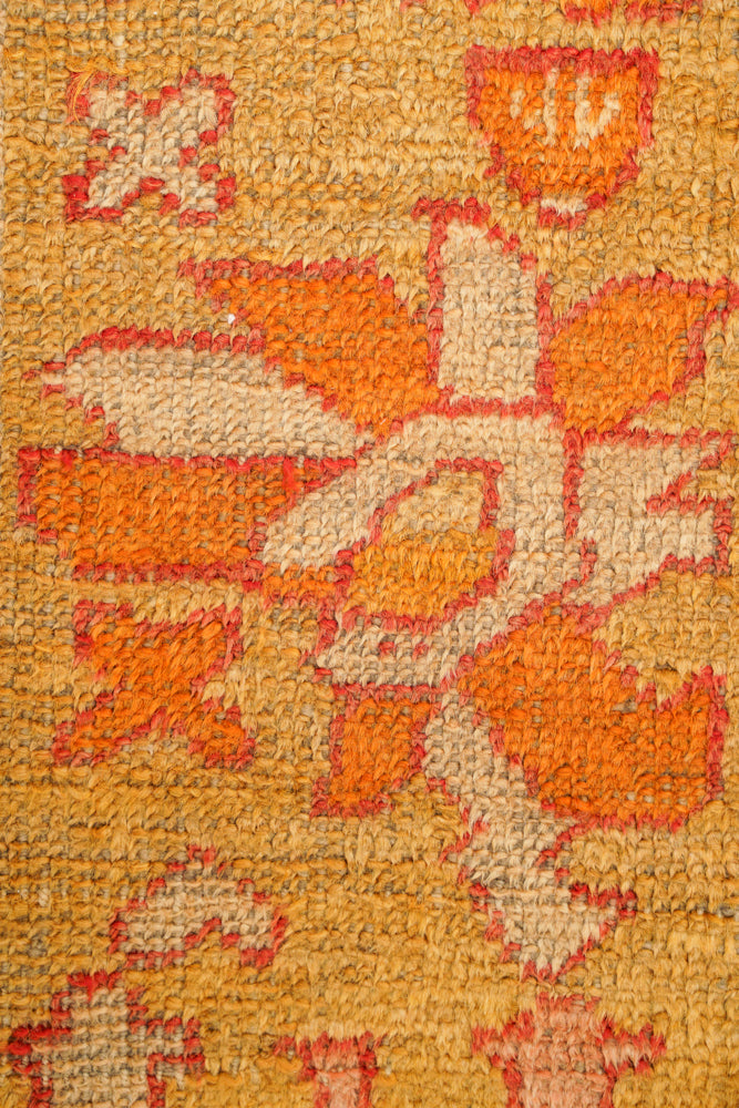Antique Turkish Oushak Rug Fragment 7'4" x 2'4"