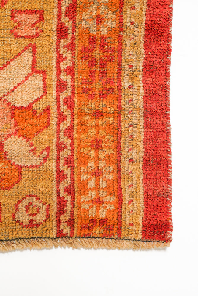 Antique Turkish Oushak Rug Fragment 7'4" x 2'4"