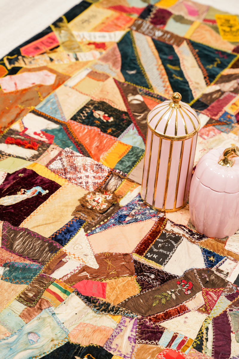 Antique American Crazy Quilt 6' x 4'8"