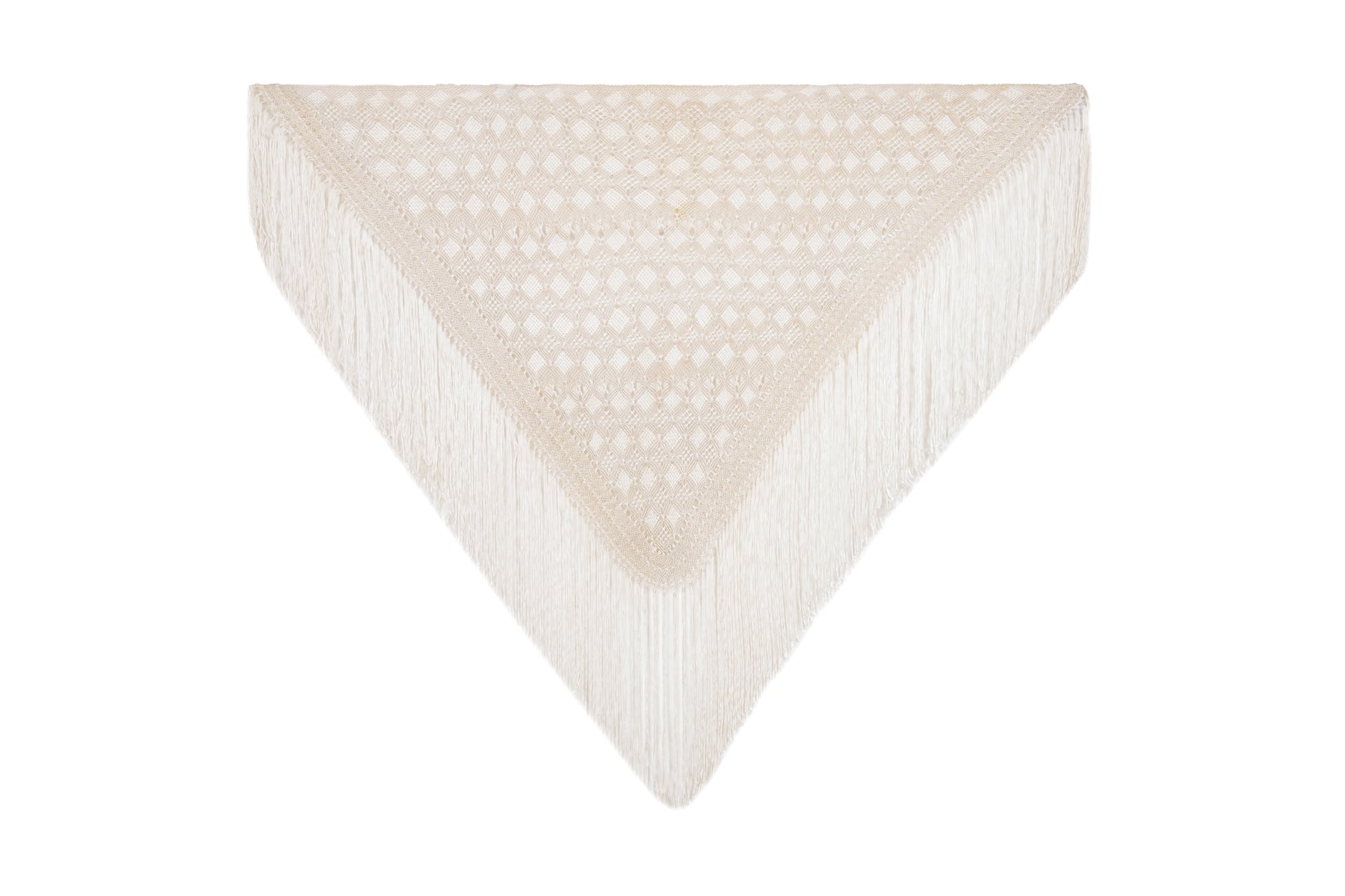 Vintage European Silk Macramé Textile 4'8" x 2'5"