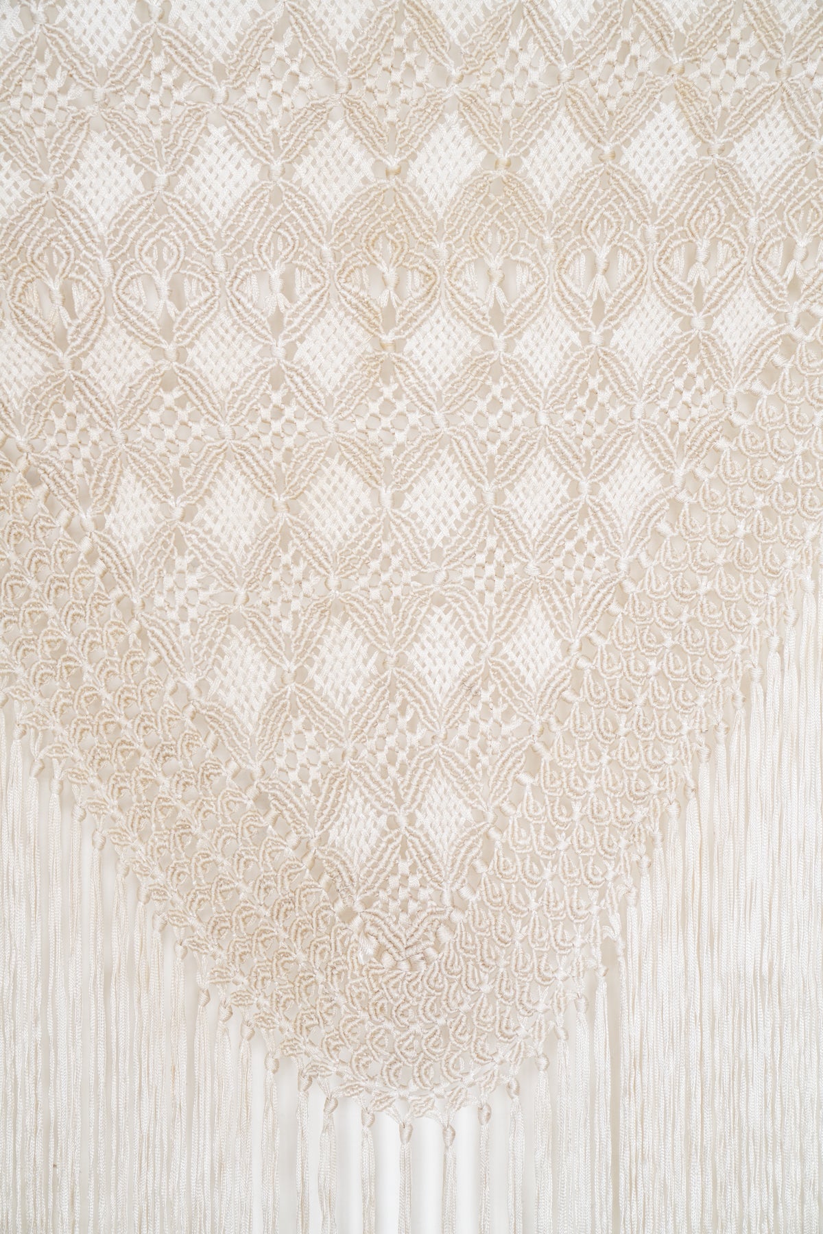 Vintage European Silk Macramé Textile 4'8" x 2'5"