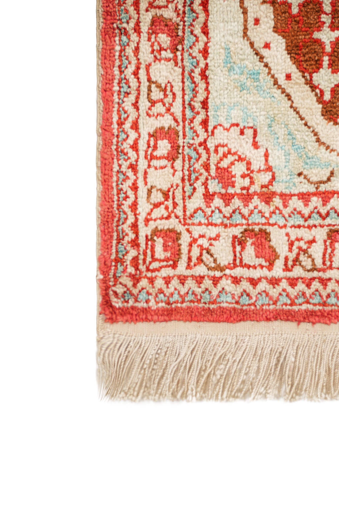 Vintage oriental silk table rug 1'2" x 1'1"