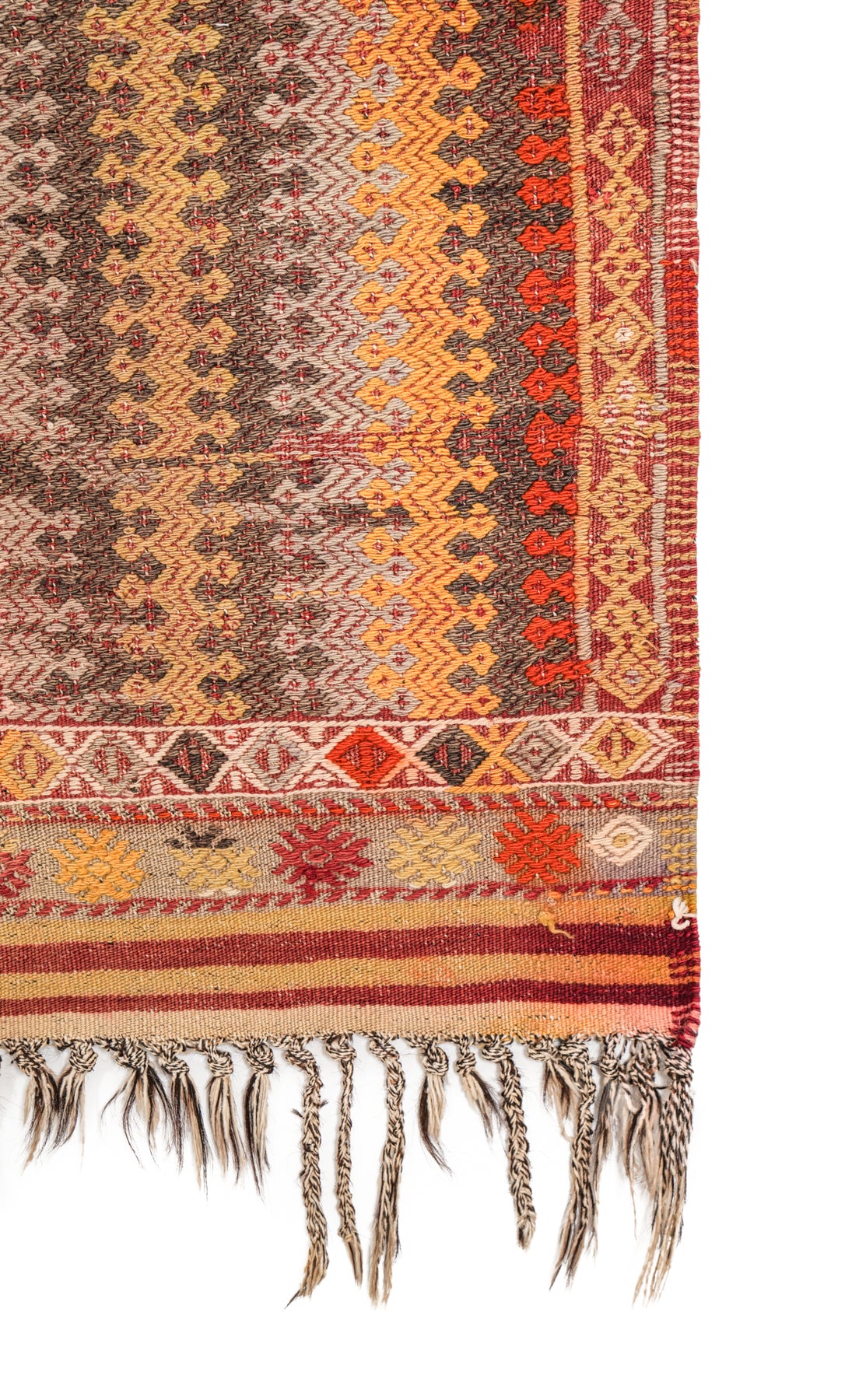 Vintage turkish Cicem Kilim 4'x 2'9"