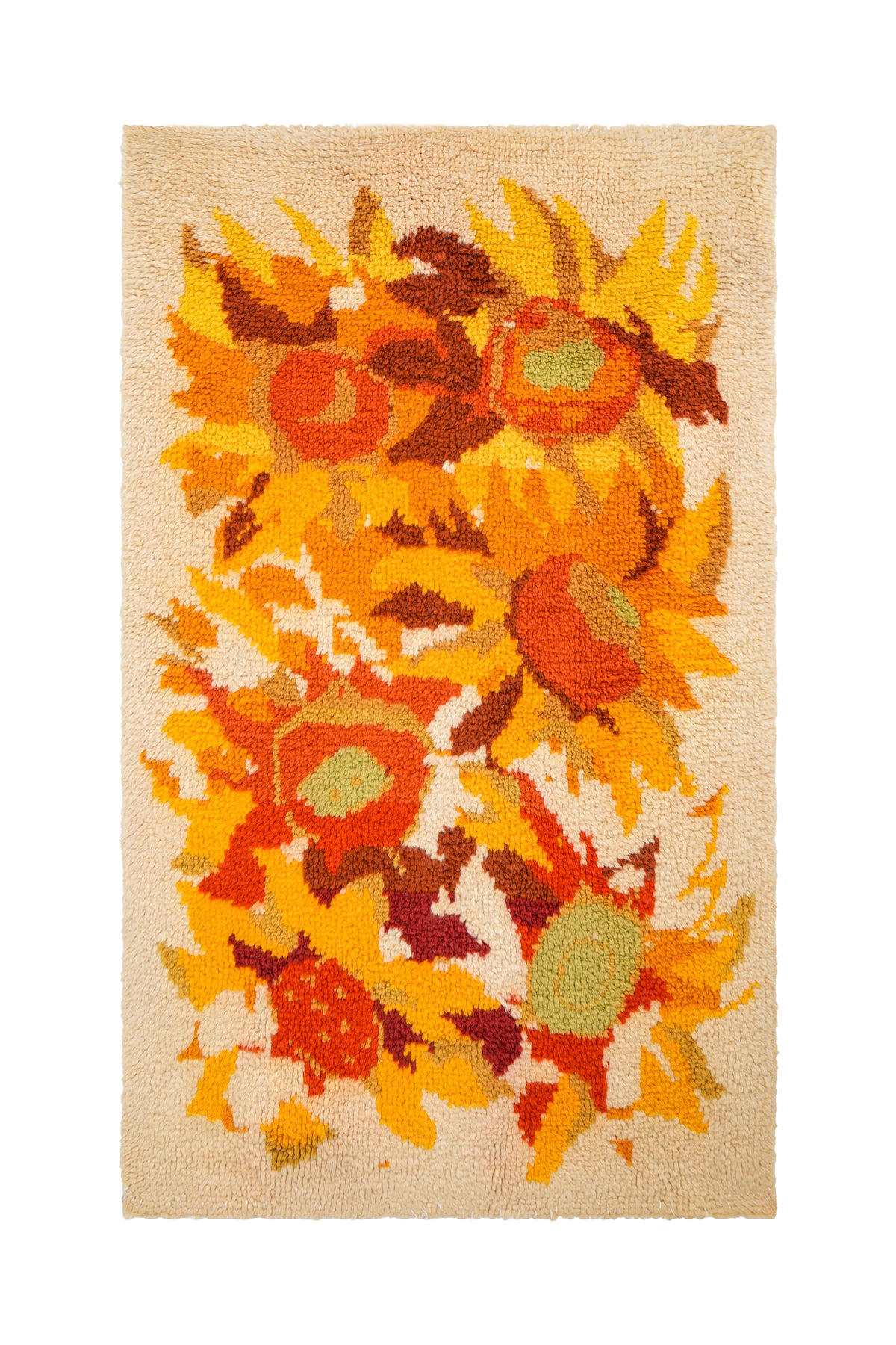 Vintage Scandinavian Rya Rug 4'10" x 3'