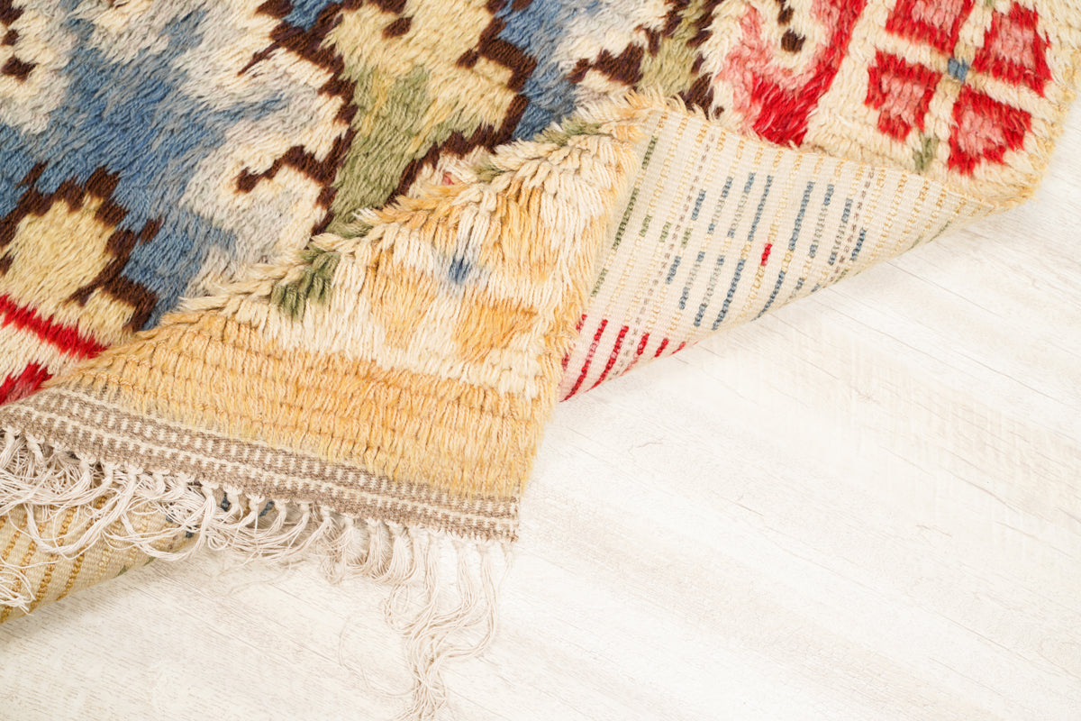 Vintage Scandinavian Rya Rug 6'5" x 3'5"