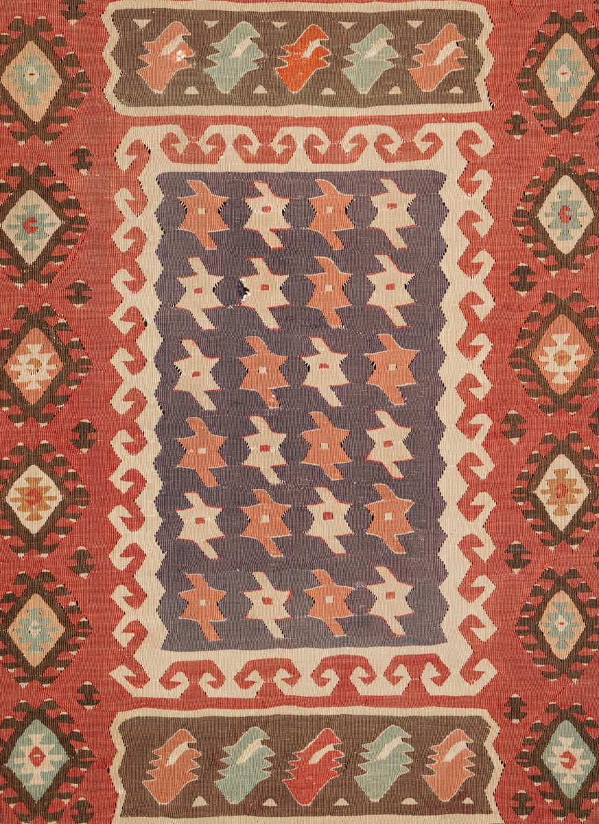 Vintage Turkish Sarkoy Kilim 9'6" x 6'7"