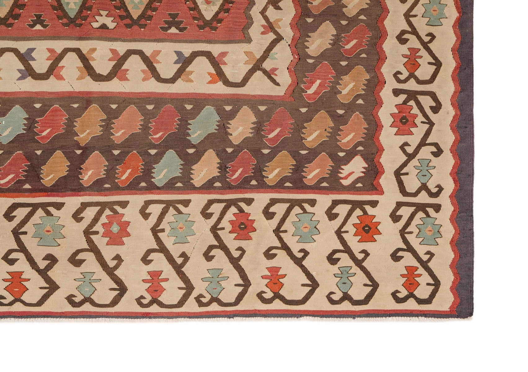 Vintage Turkish Sarkoy Kilim 9'6" x 6'7"