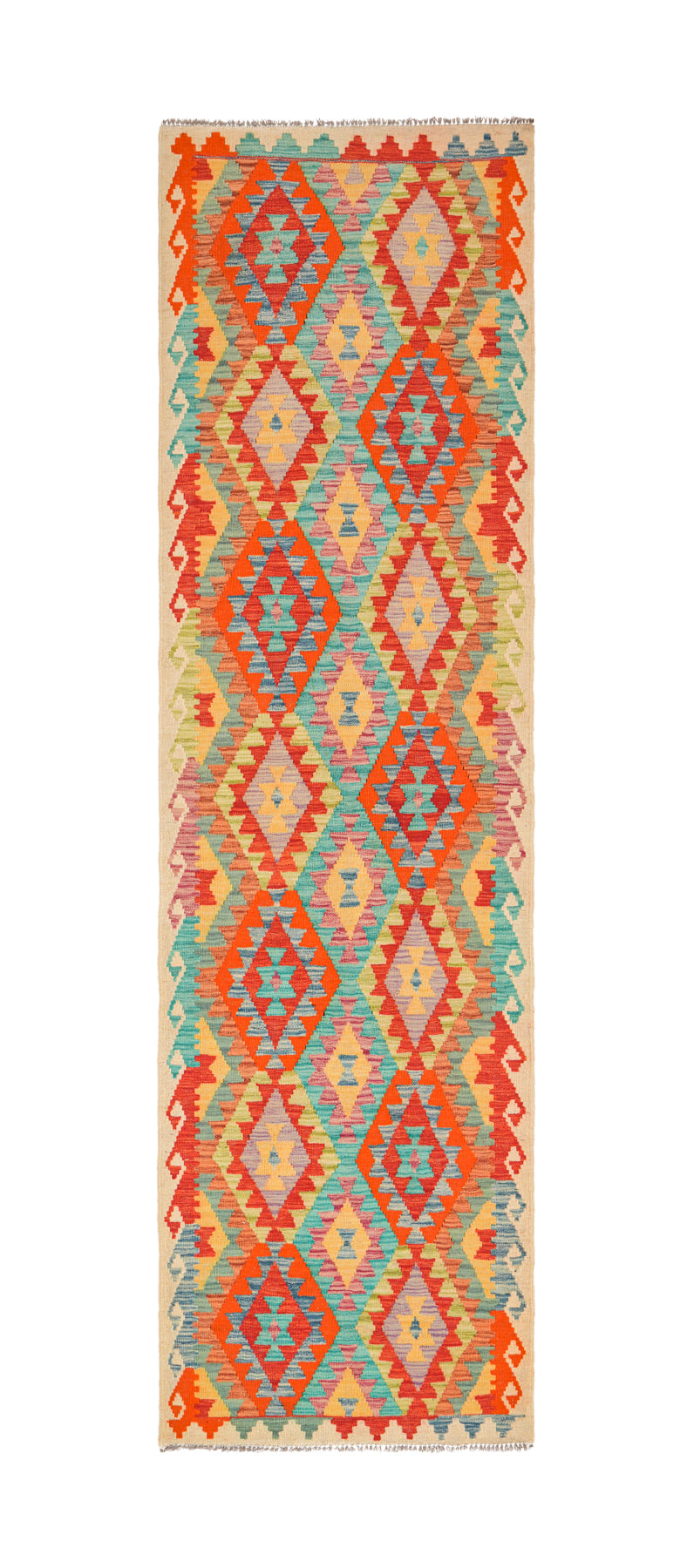 contemporary Kazak hallway Kilim 9'10" x 2'10"