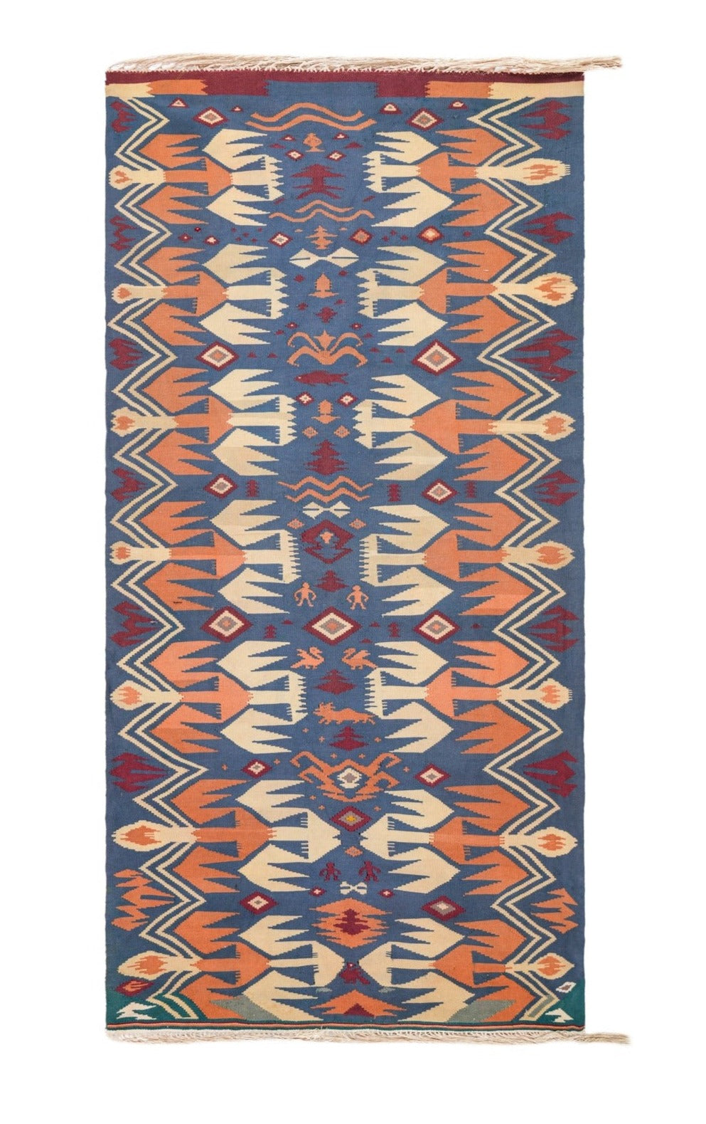 Vintage Scandinavian modernist Kilim Rug 8'9" x 4'2"