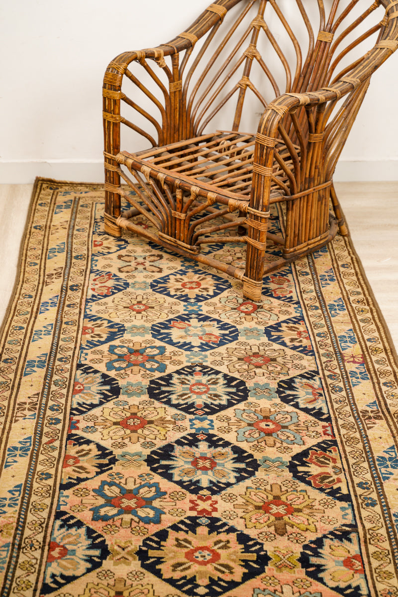 Antique Caucasian Shirvan Hallway Rug 10'6" x 3'7"