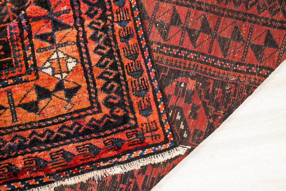 Antique Baloch Tribal Rug 10'1" x 4'8"